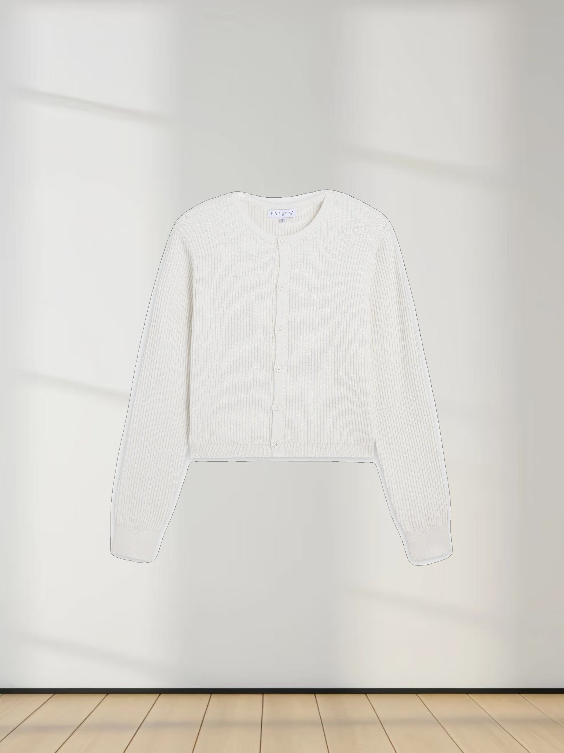 Button Down Ribbed Cardigan-Ivory