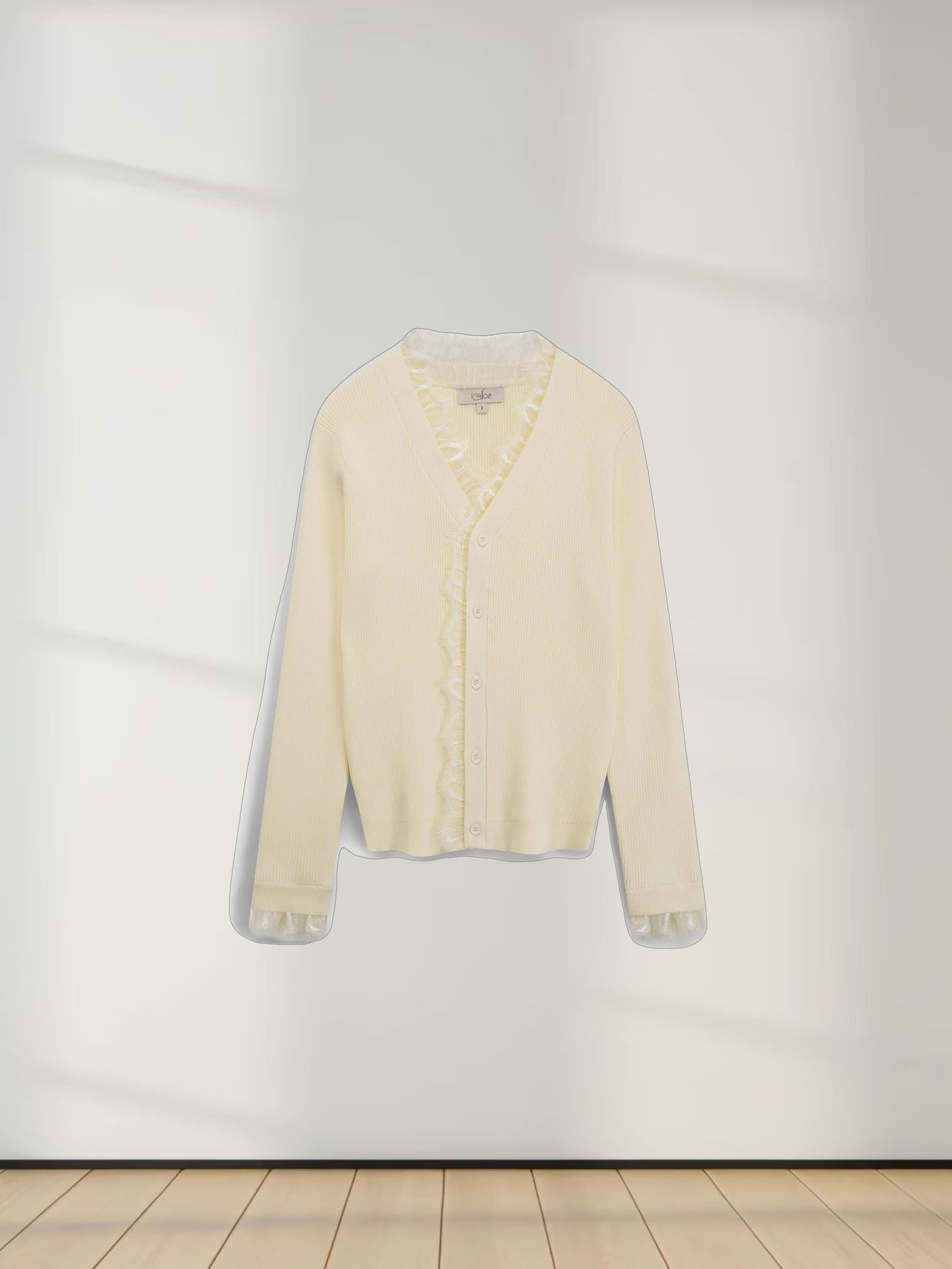 Lace Trimmed Sweater-Cream