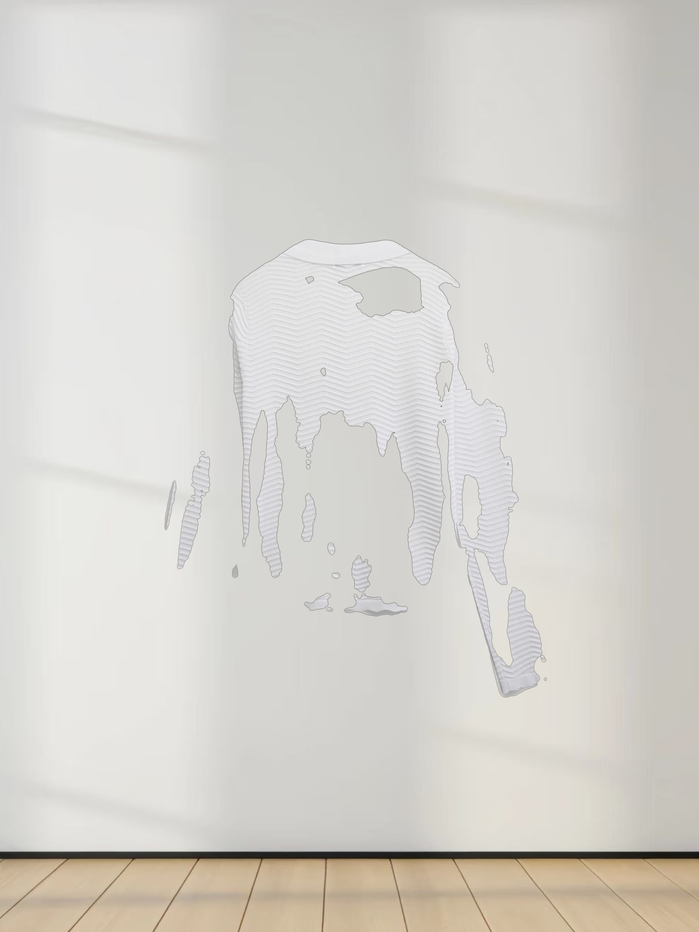 Scallop Edge Collar Sweater-White