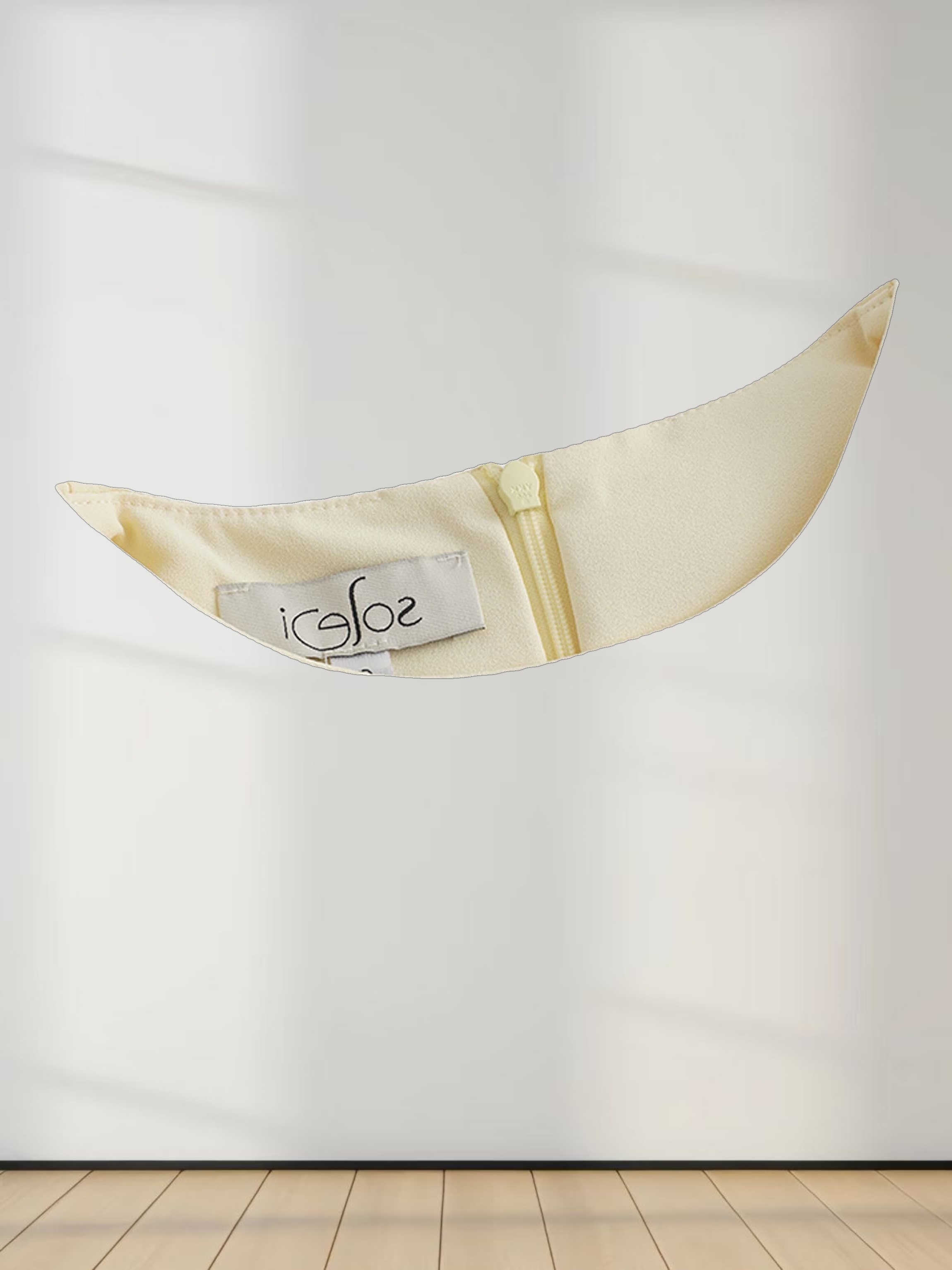 Faux Satin Crew Neck Slip Dress-Champagne