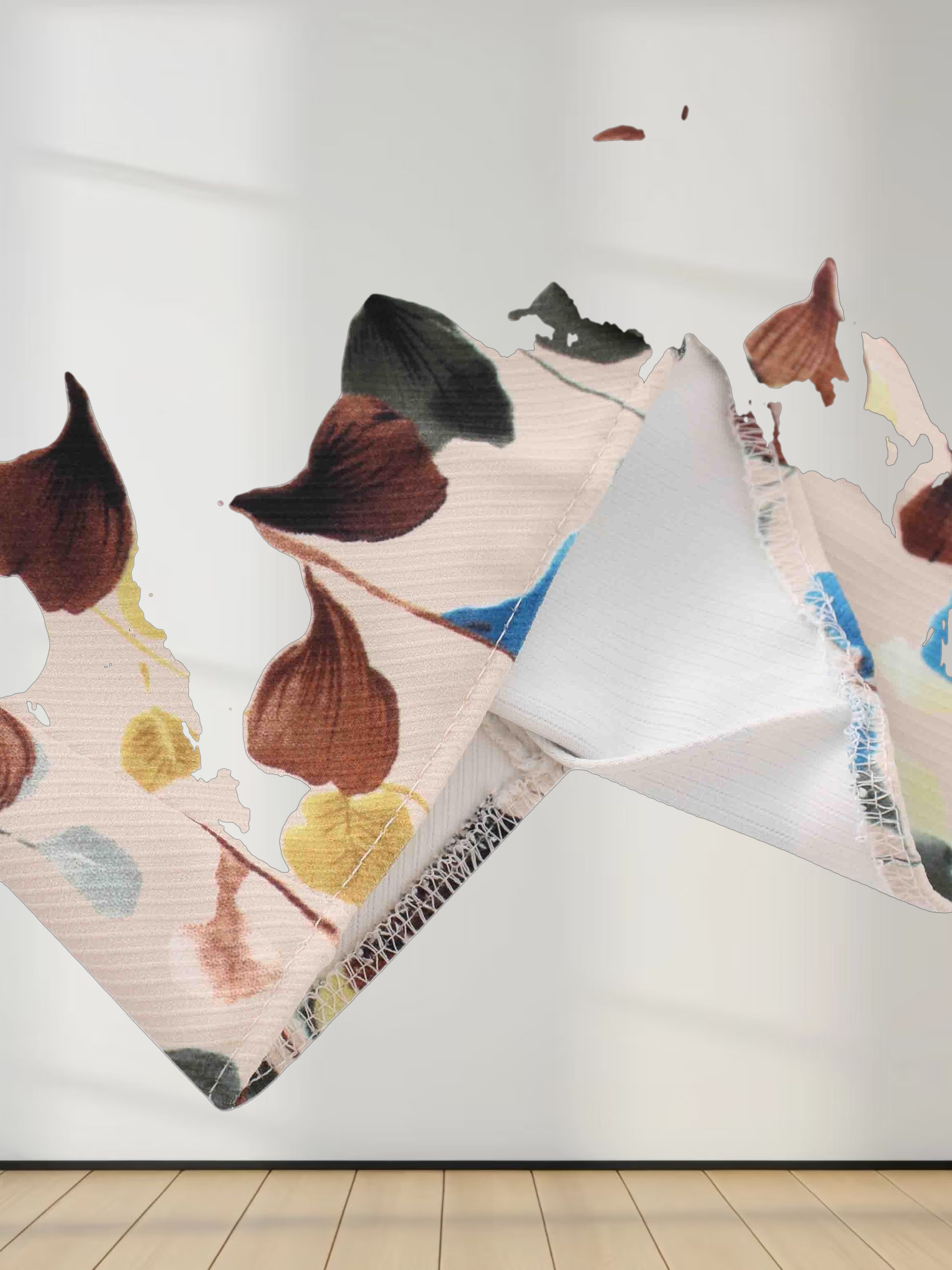 Seamed Pleated Skirt-Neutral Florals