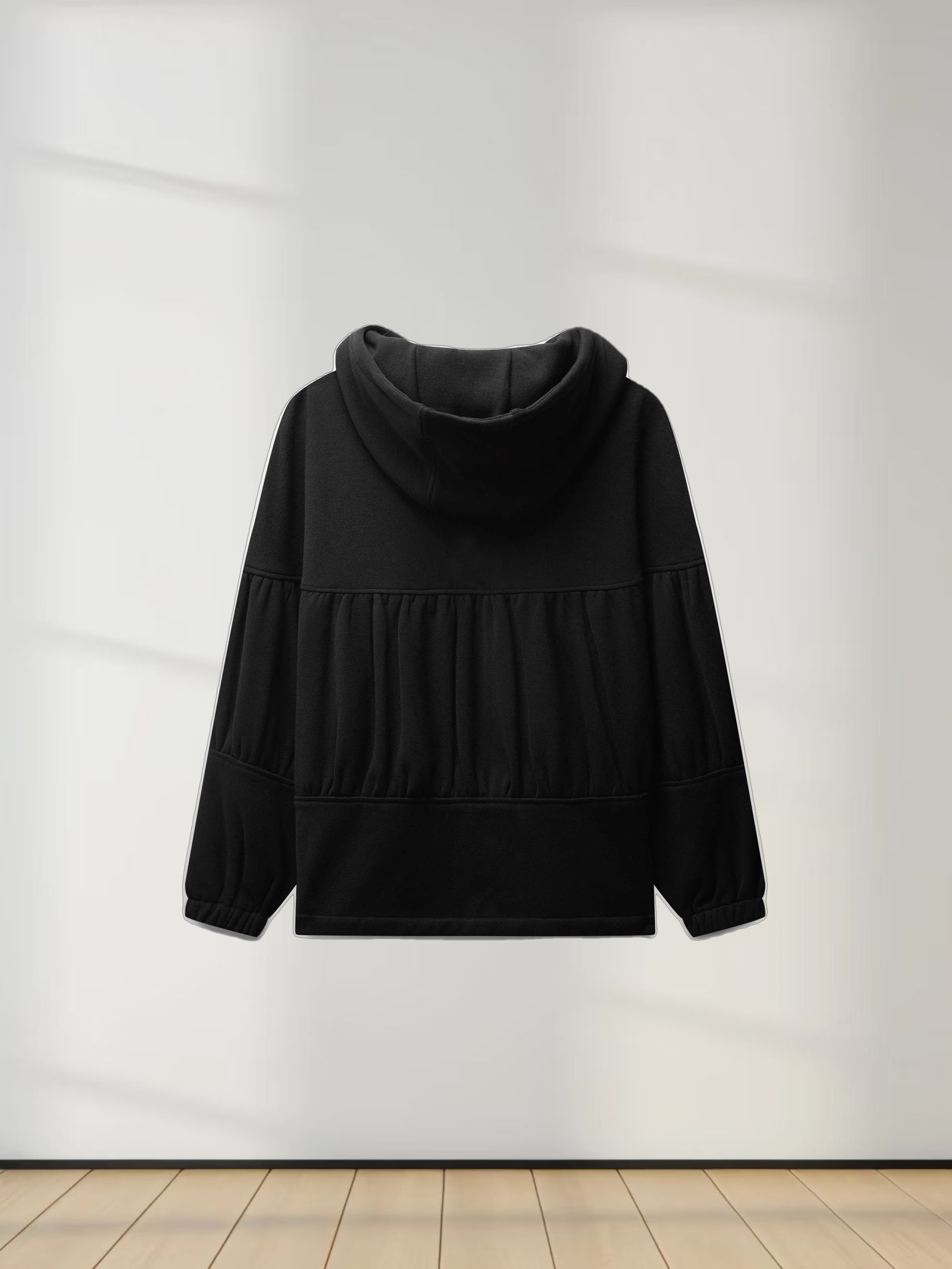 Bubble Sweatershirt Jacket-Black