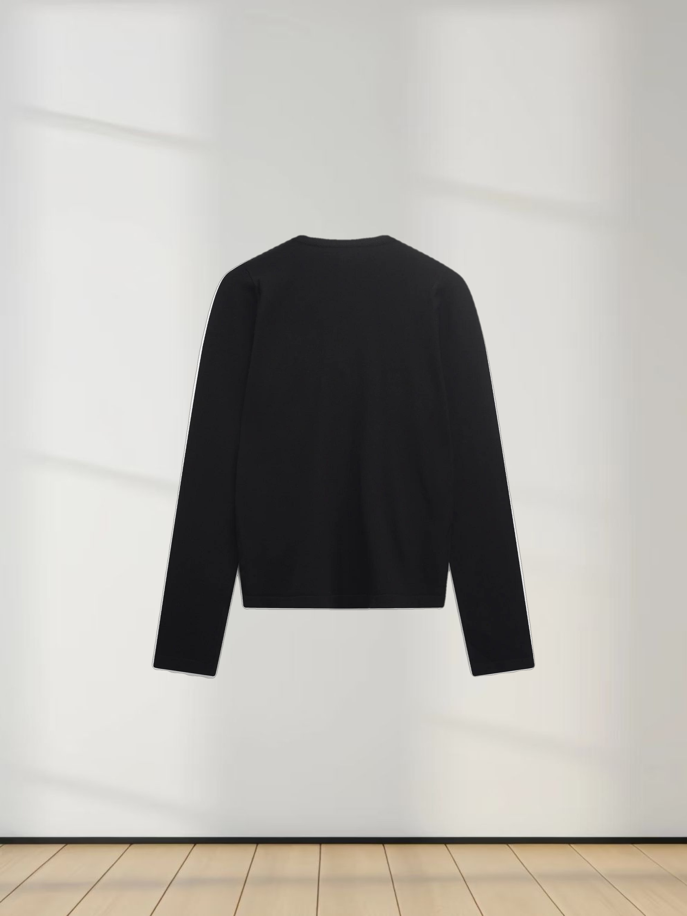 Crochet Puff Flower Sweater Set-Black