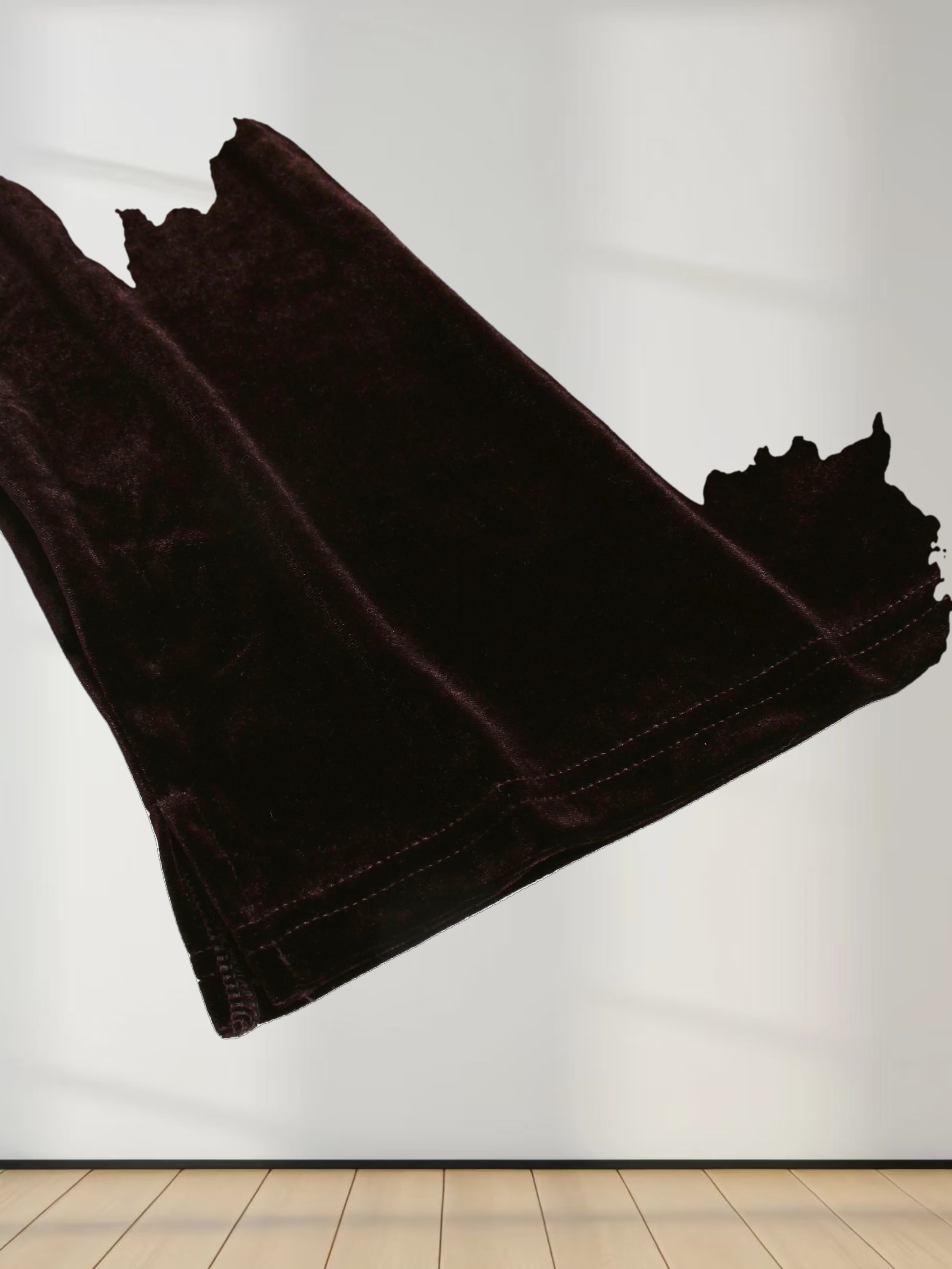 Velour Wrap Tie Maxi Dress-Brown