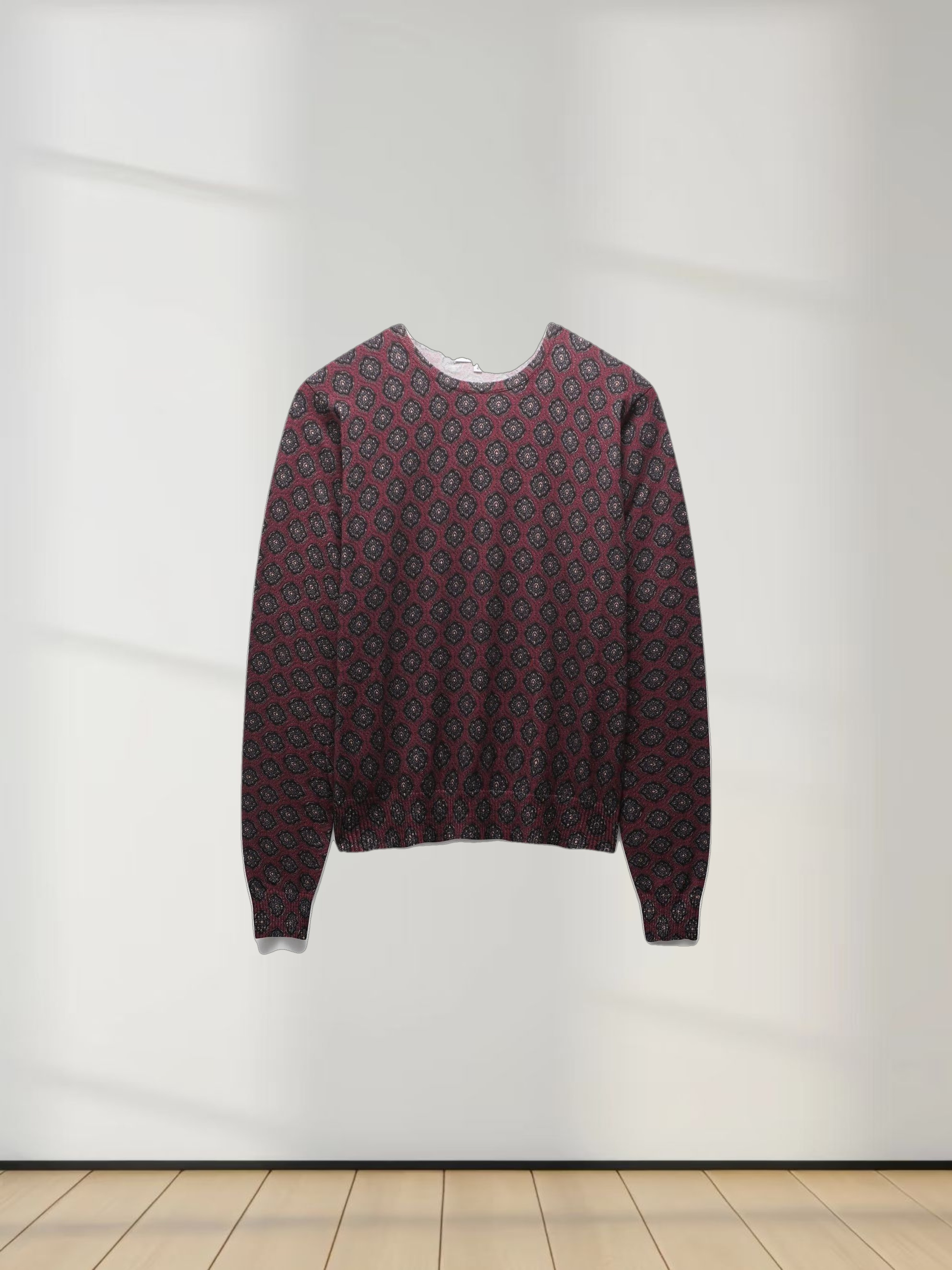Printed Sweater-Burgundy Medallion