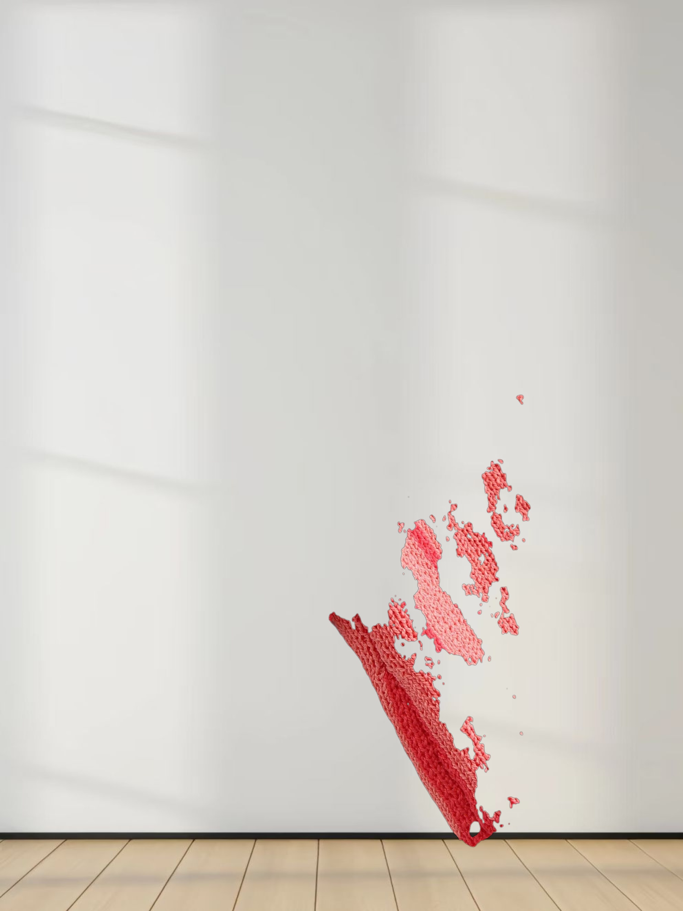 Mixed Stripe Polo Sweater-Coral