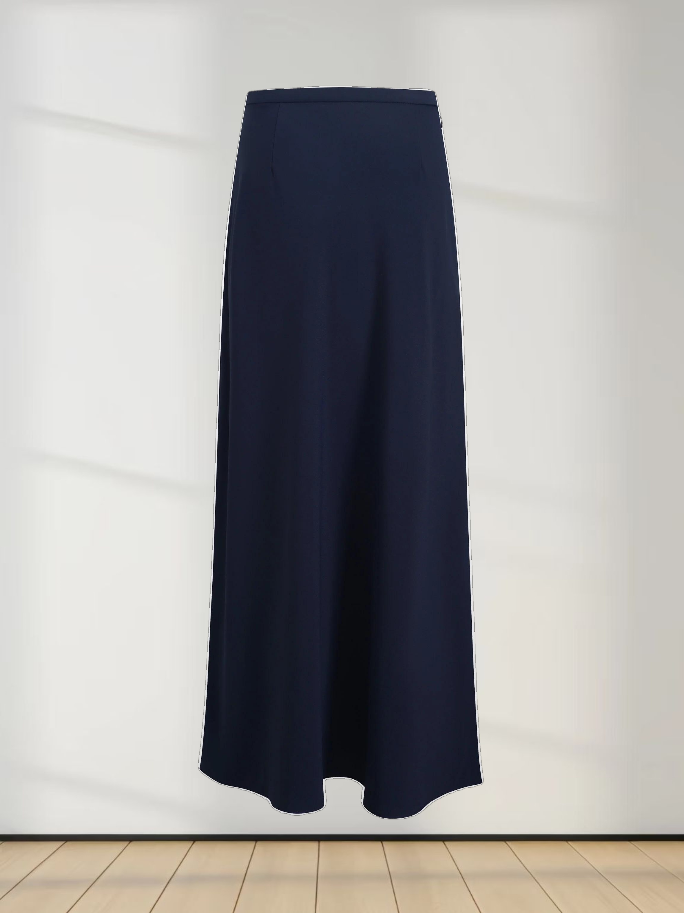 Crepe Flare Skirt-Navy