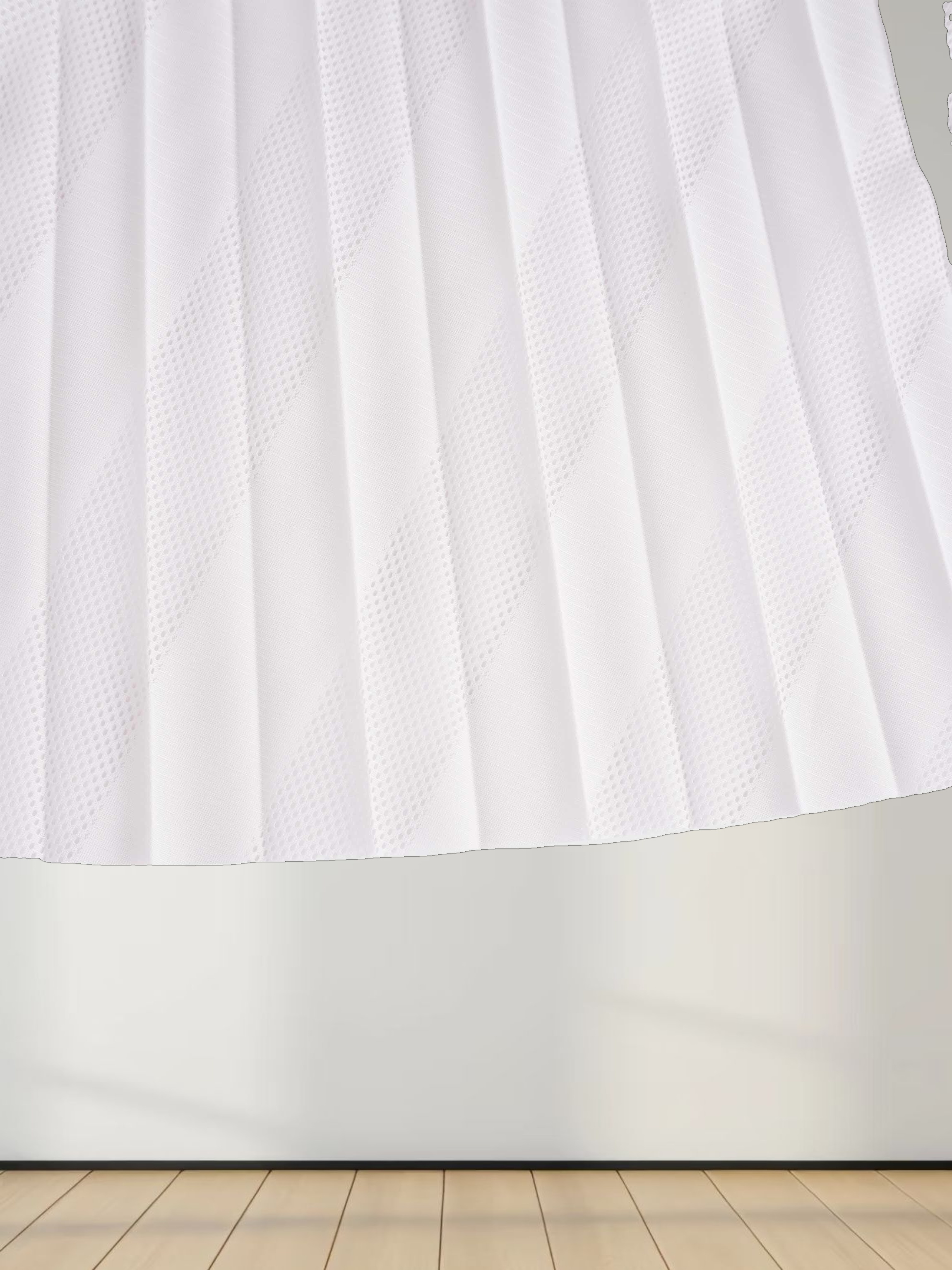 Perforated Pleated Skirt-White