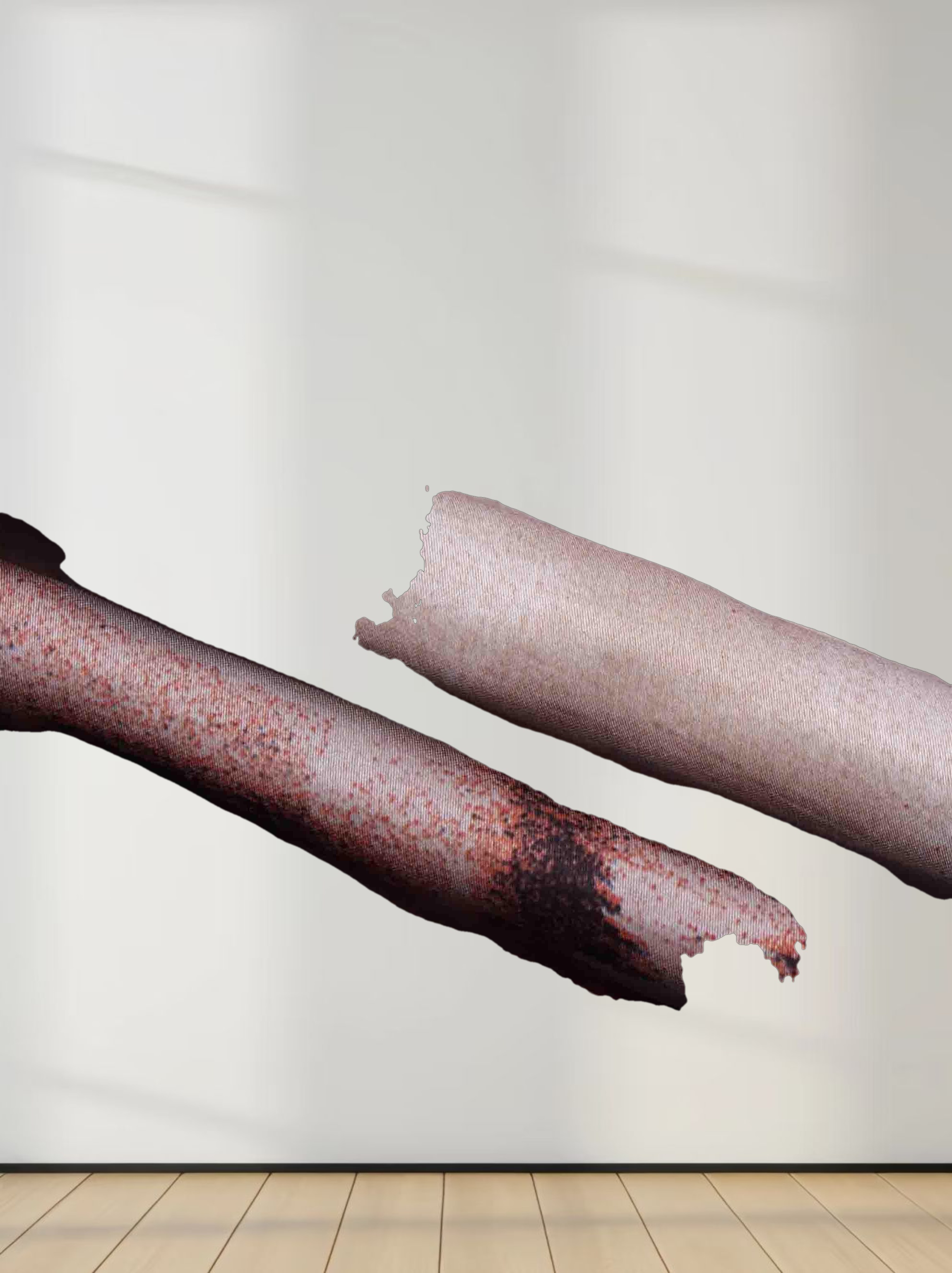 Printed Satin Slip Skirt-Brown Brushstrokes