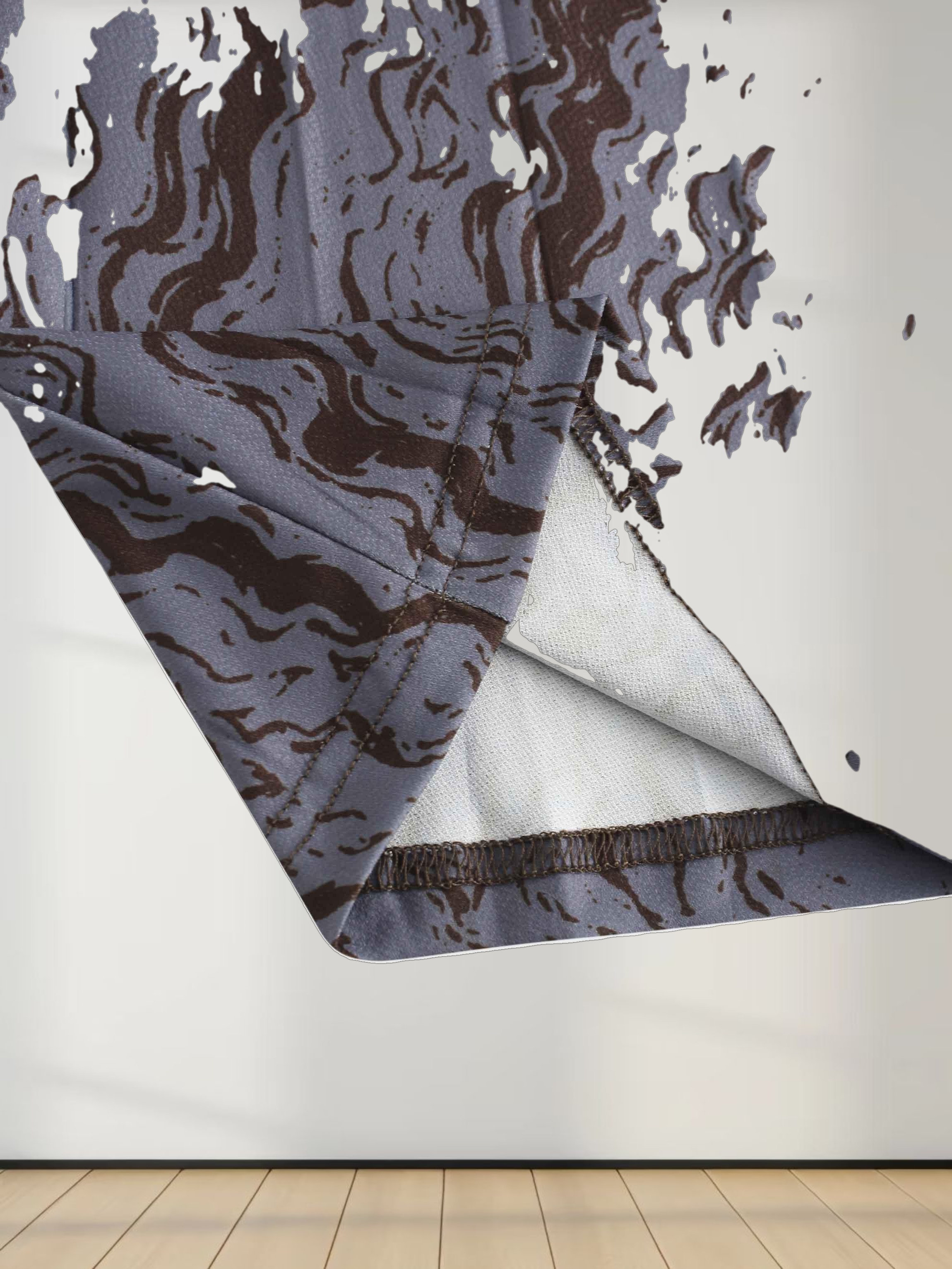 Pleat Bottom Stretch Maxi Dress-Grey/Brown