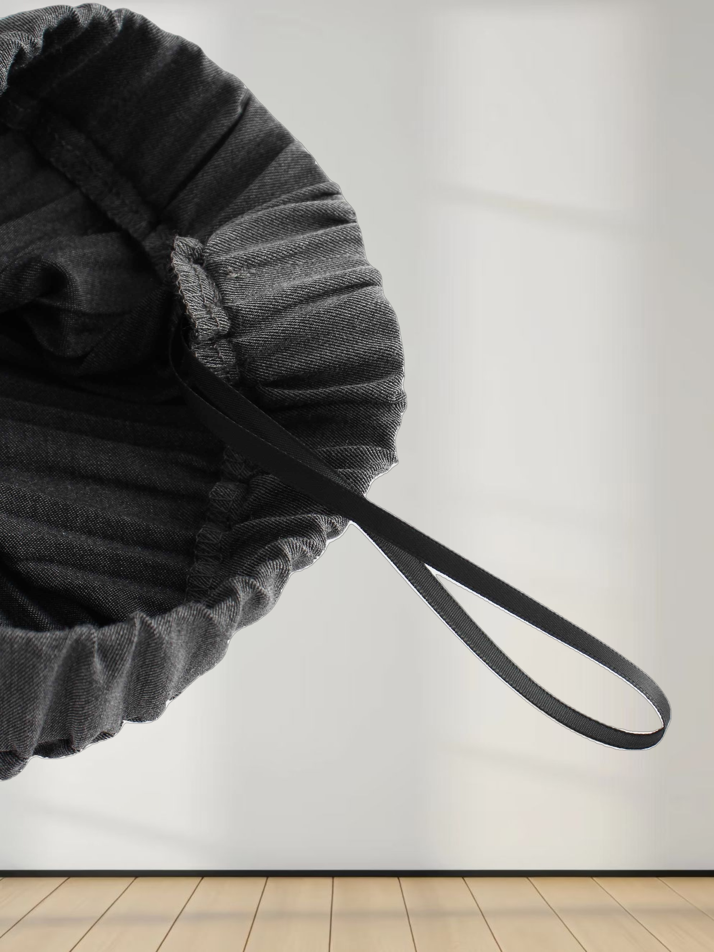 Mix Pleat Skirt-Denim Grey