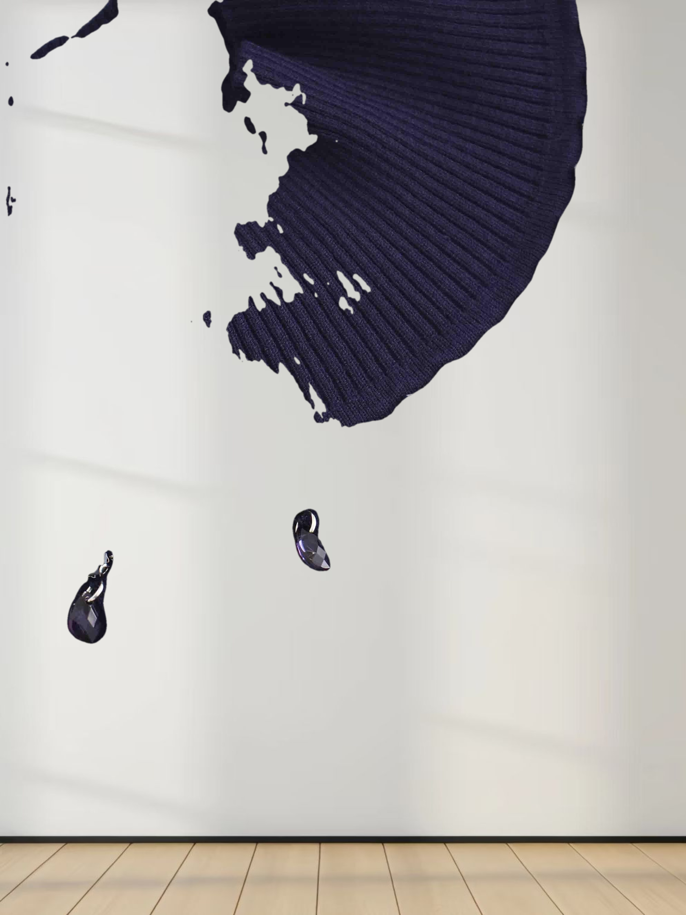 Beaded Turtleneck-Navy