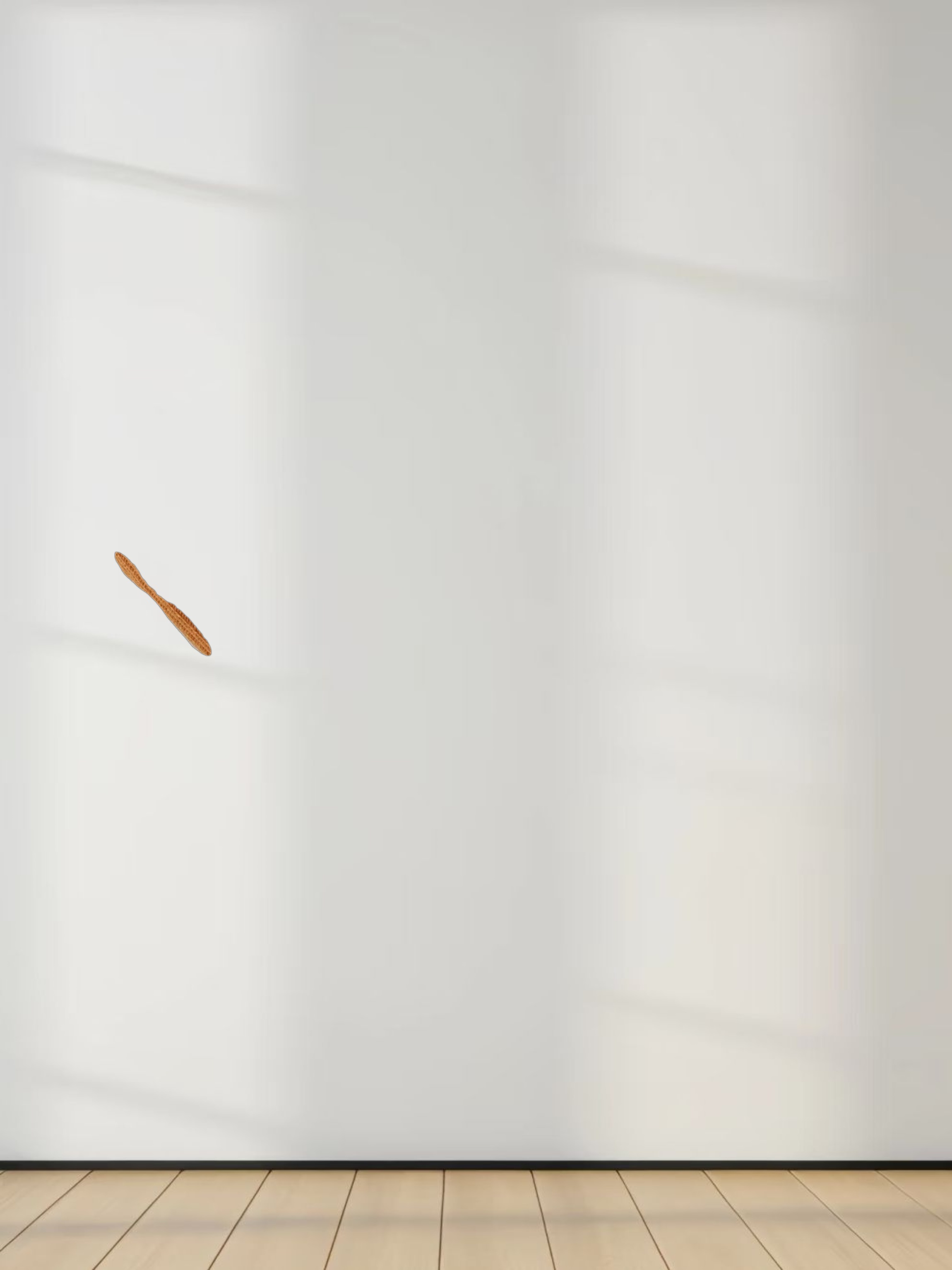 High V Ribbed Tee LS-Cognac