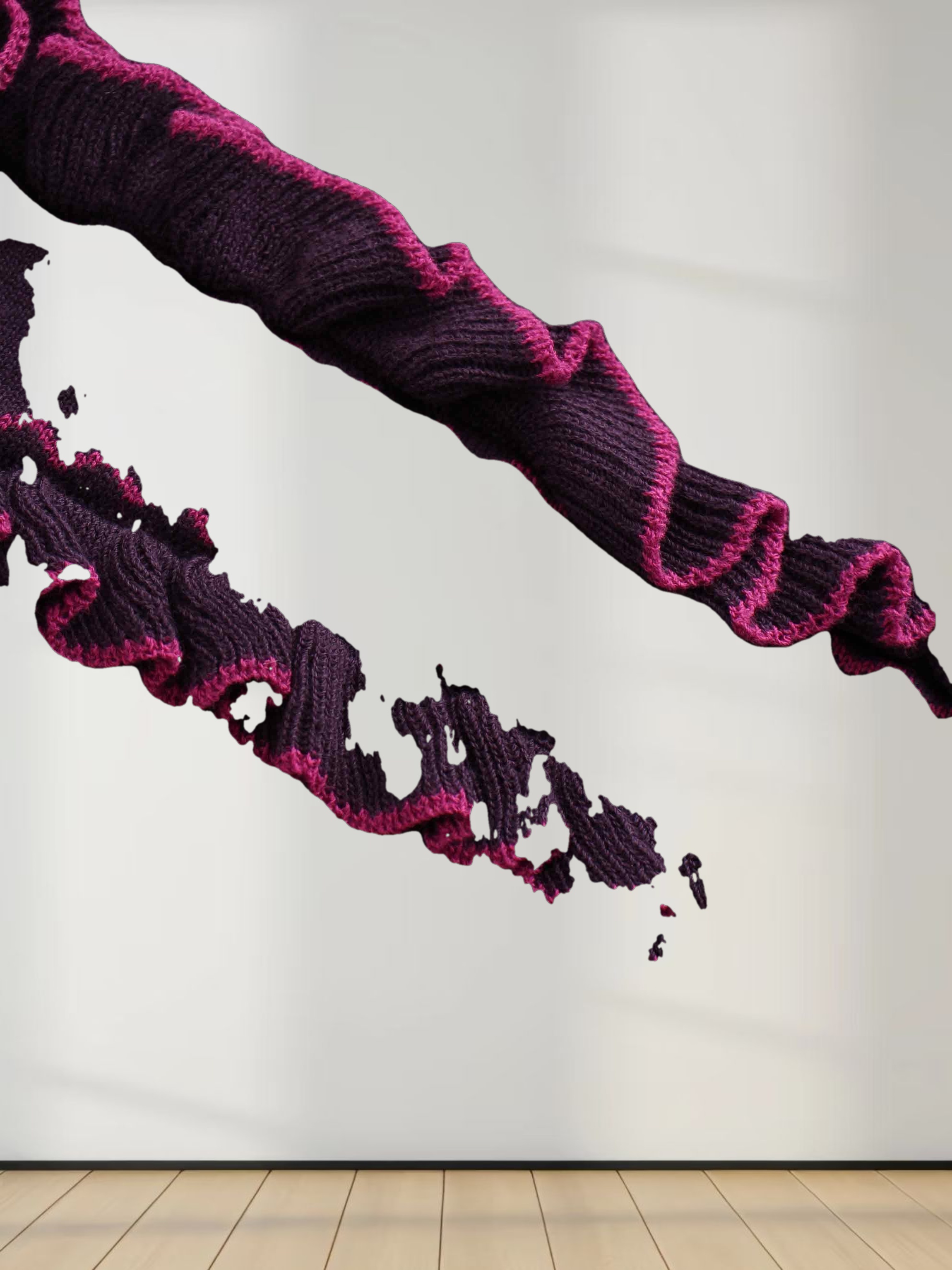 Ruffle Detail Sweater-Wine/Fuchsia