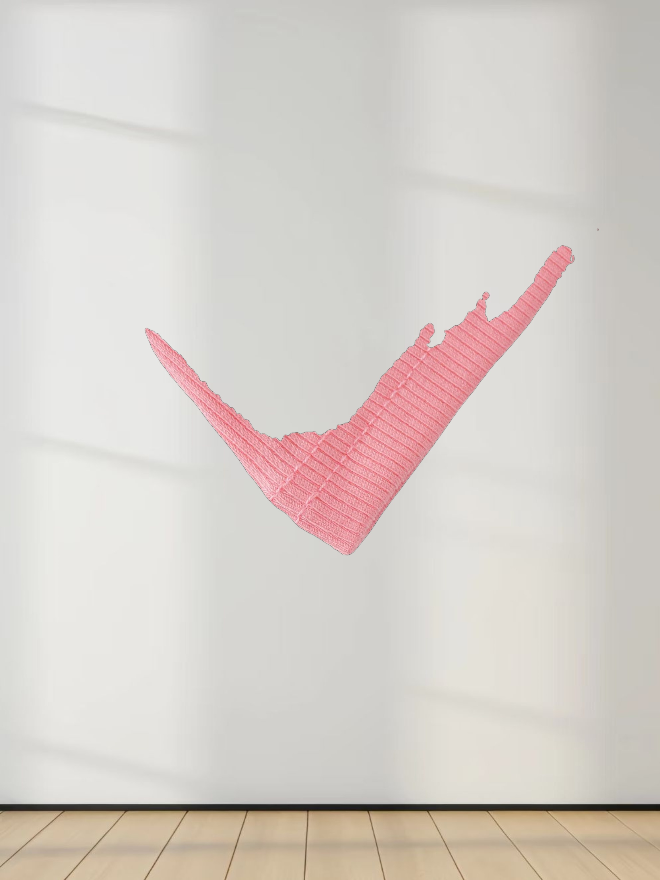 High V Ribbed Tee LS-True Pink