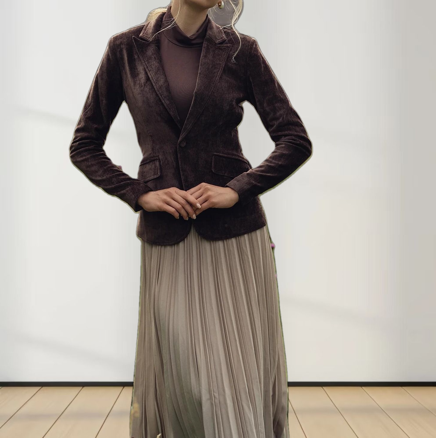 Chenille Blazer-Brown