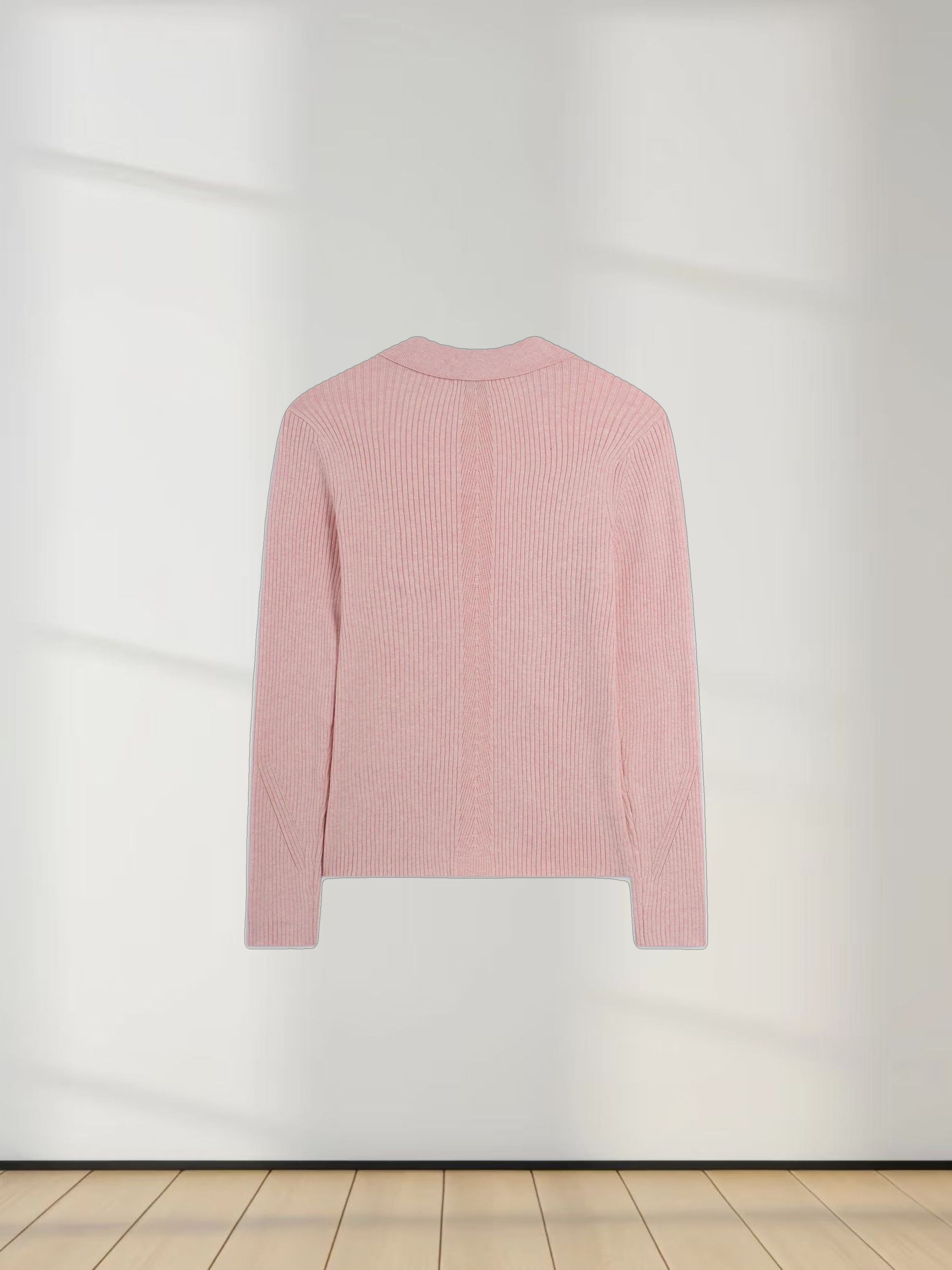 Center Design Sweater-Heathered Pink