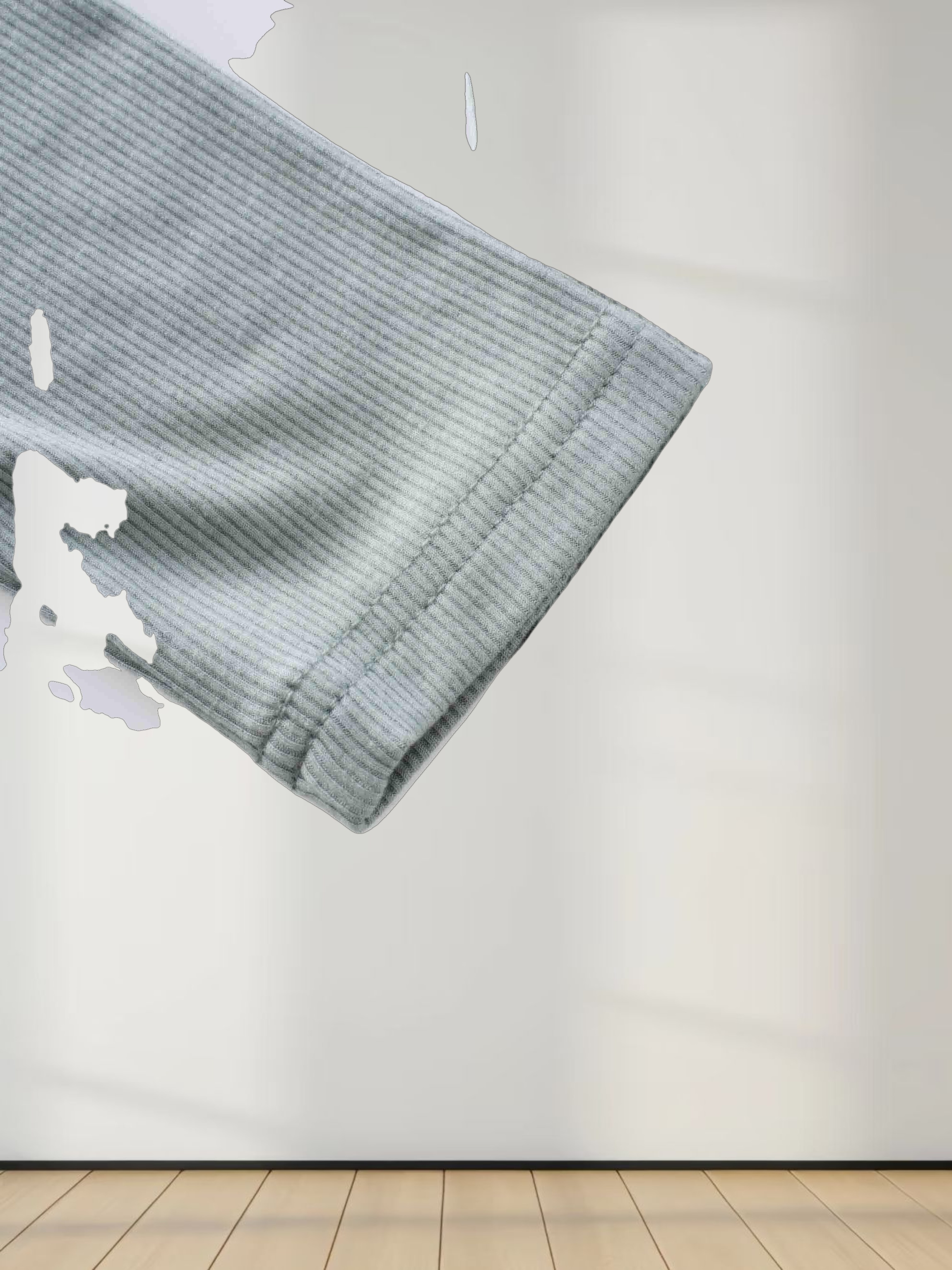 High V Ribbed Tee LS-Sage Green