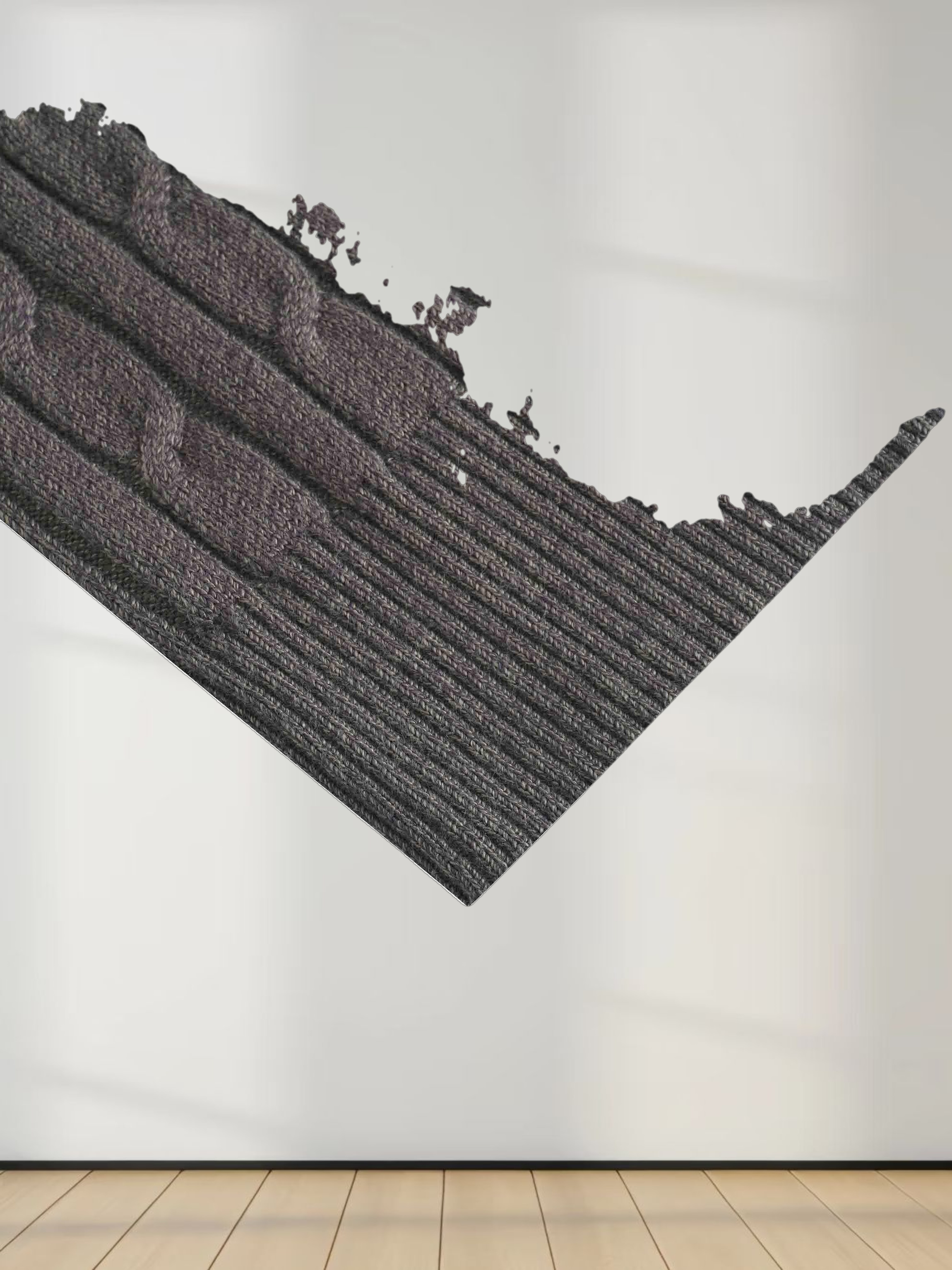 Knit Cable Sweater-Heathered Olive/Blue