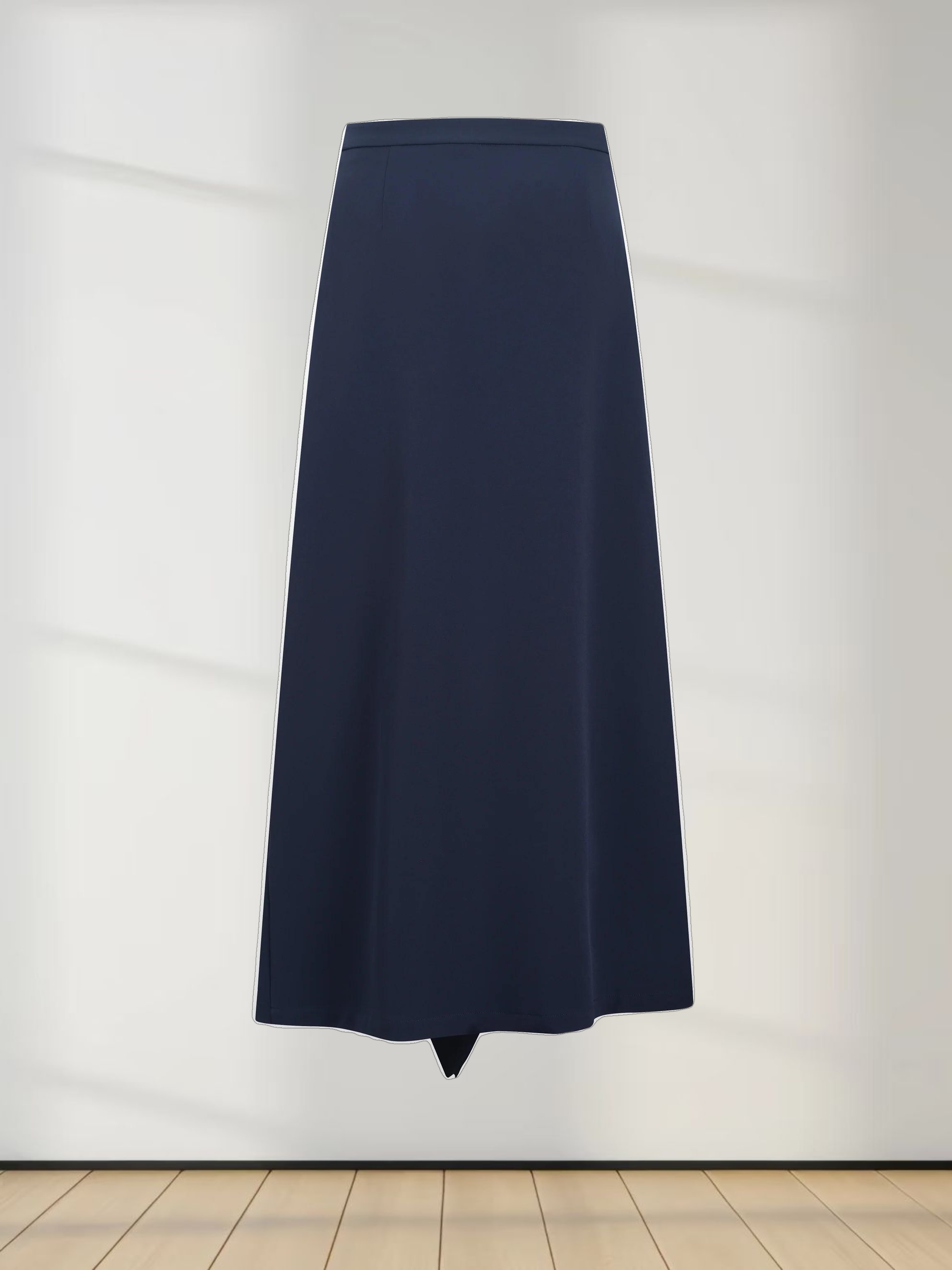 Side Ruffle Skirt-Navy