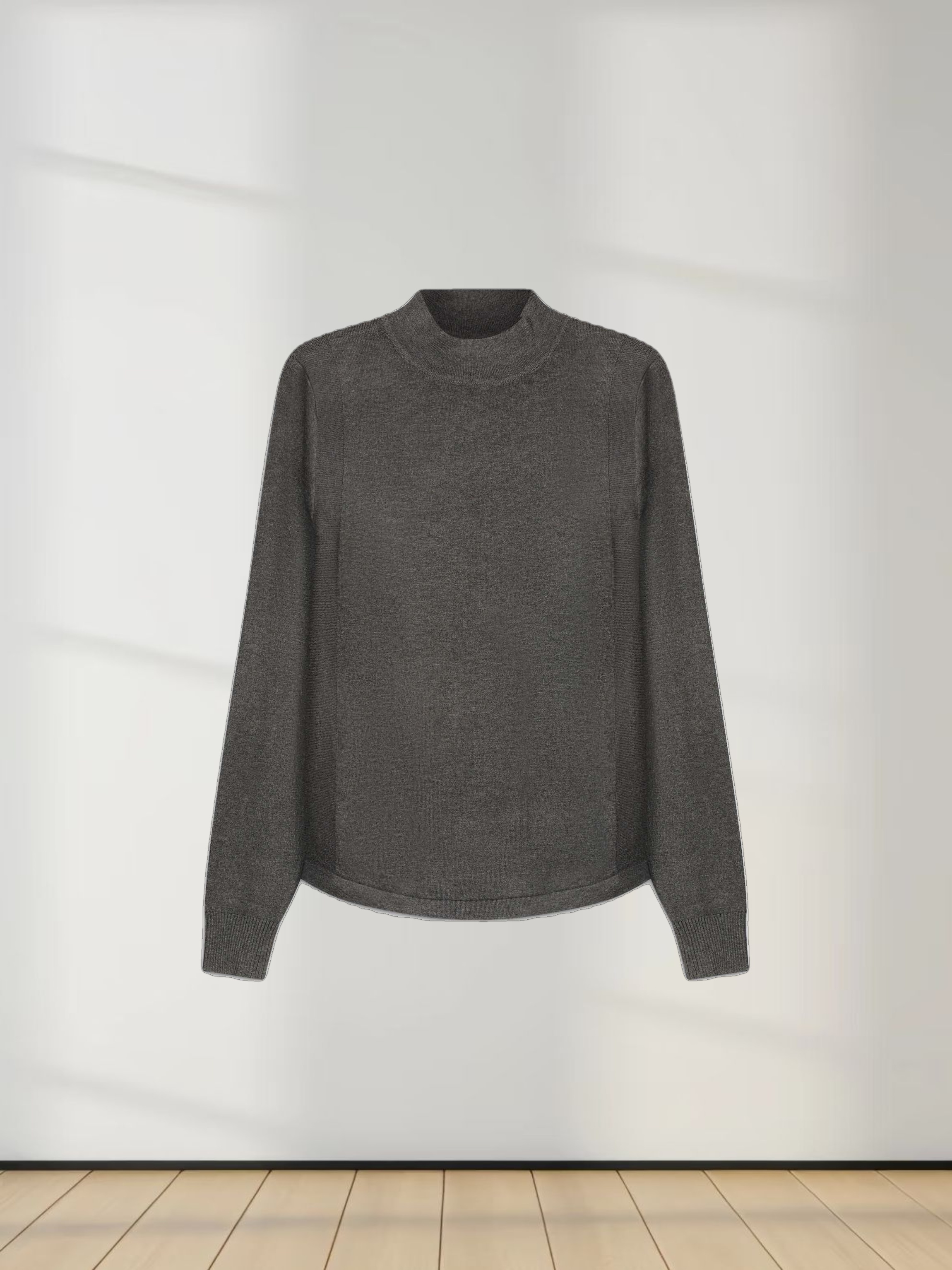 BASIC MOCK NECK TURTLENECK-GREY