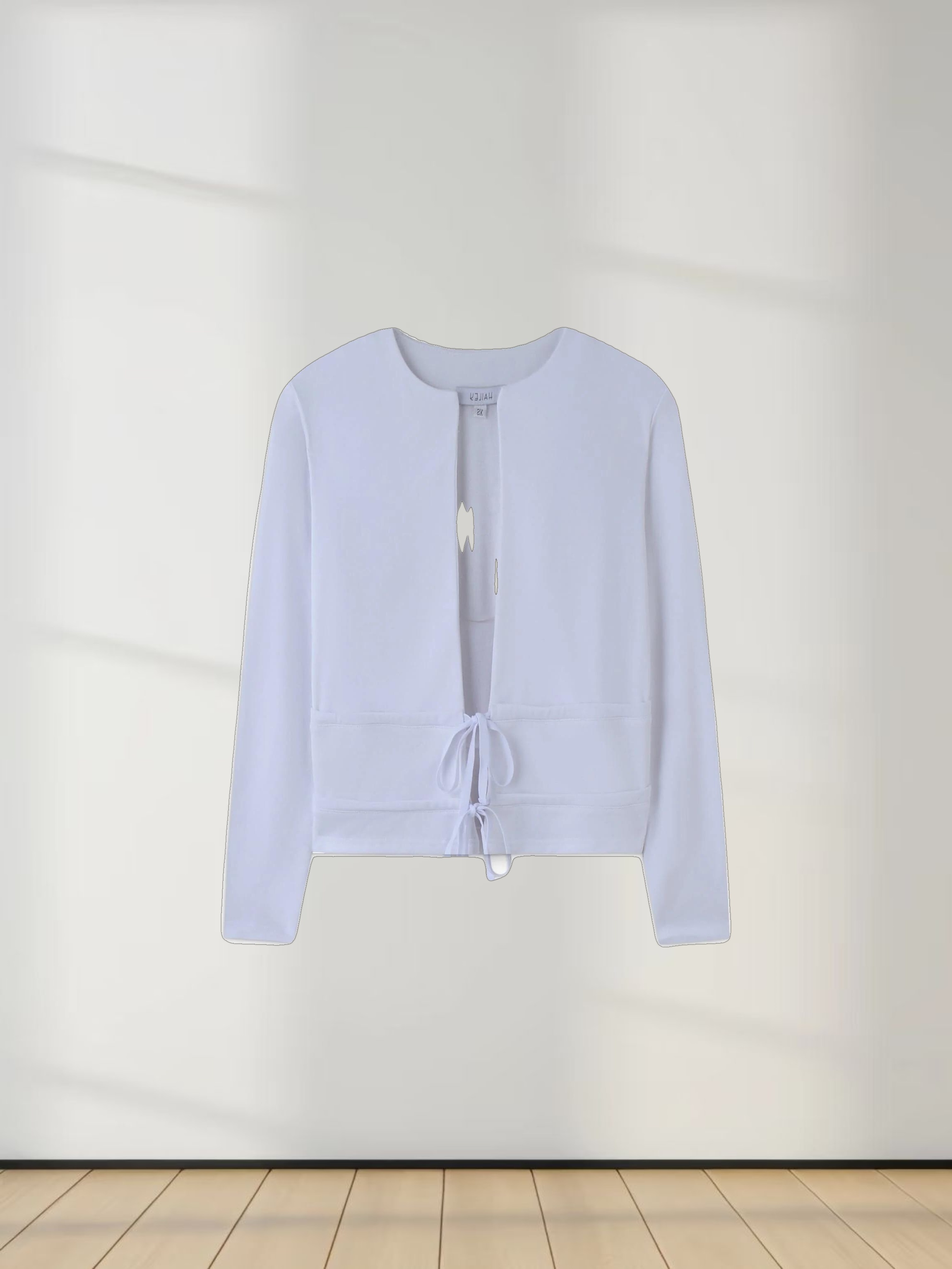 Double Tie Cardigan-White