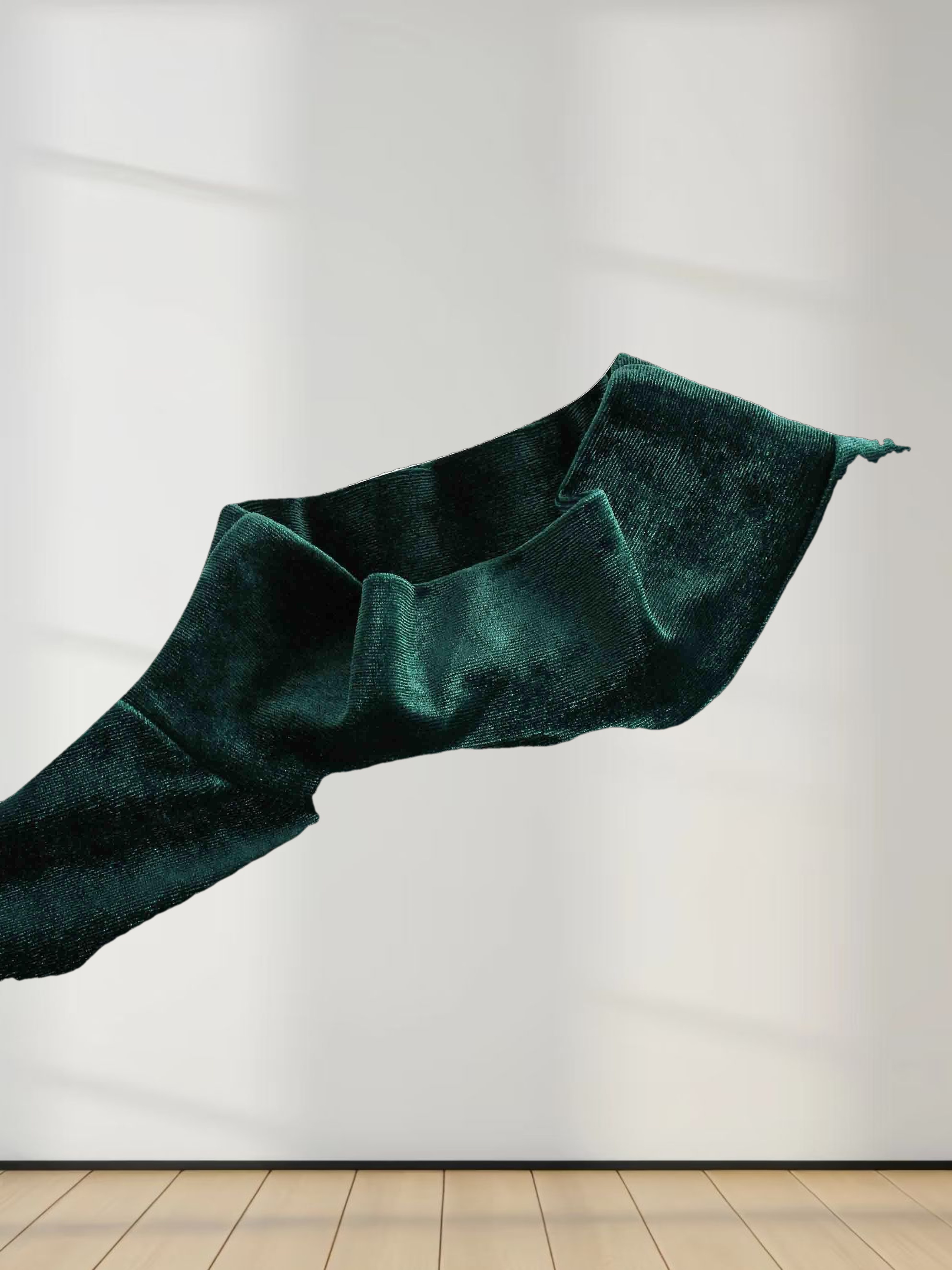 Velour Mock Neck Turtleneck-Emerald Green