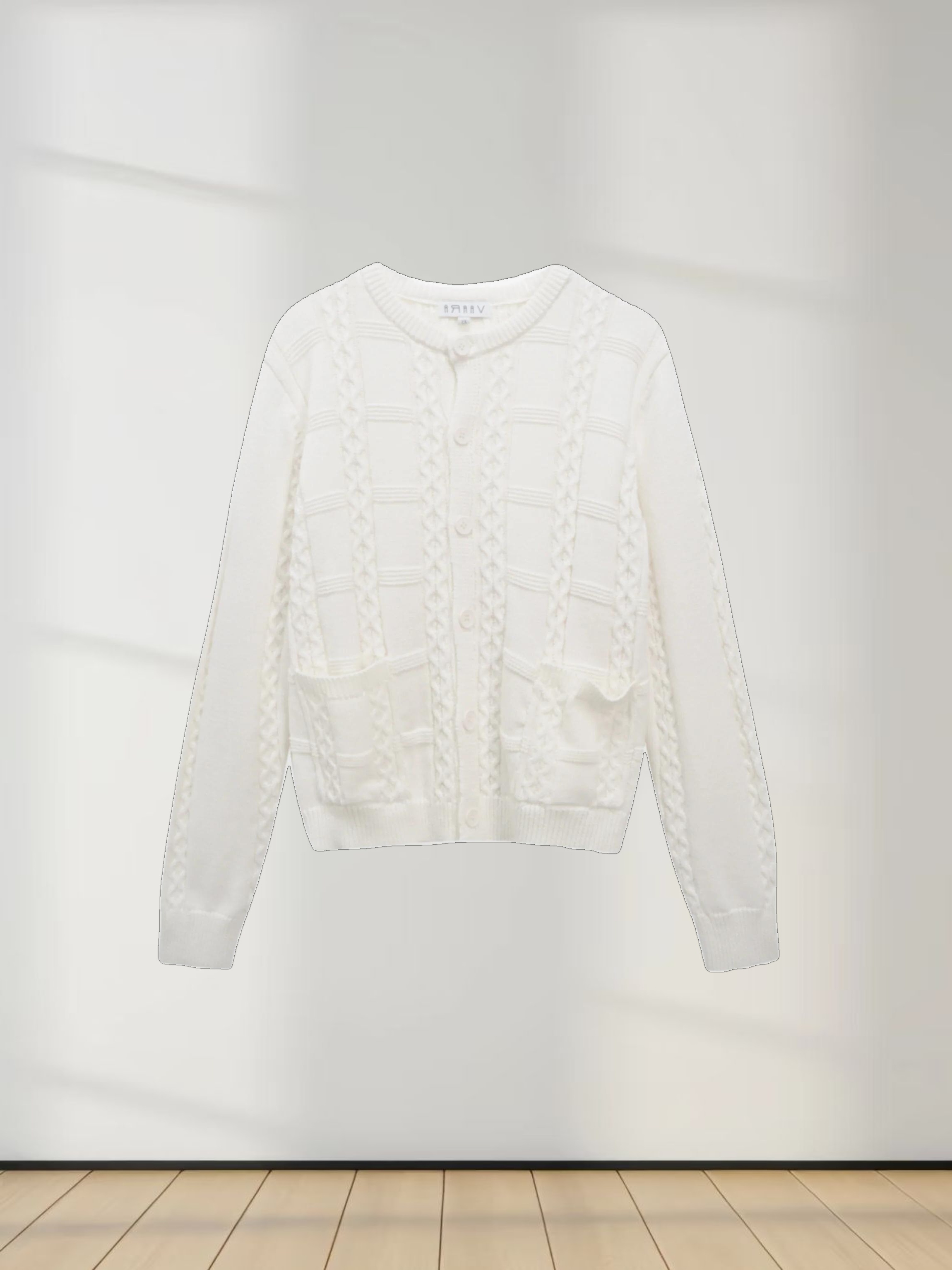 Cable Design Cardigan-Ivory