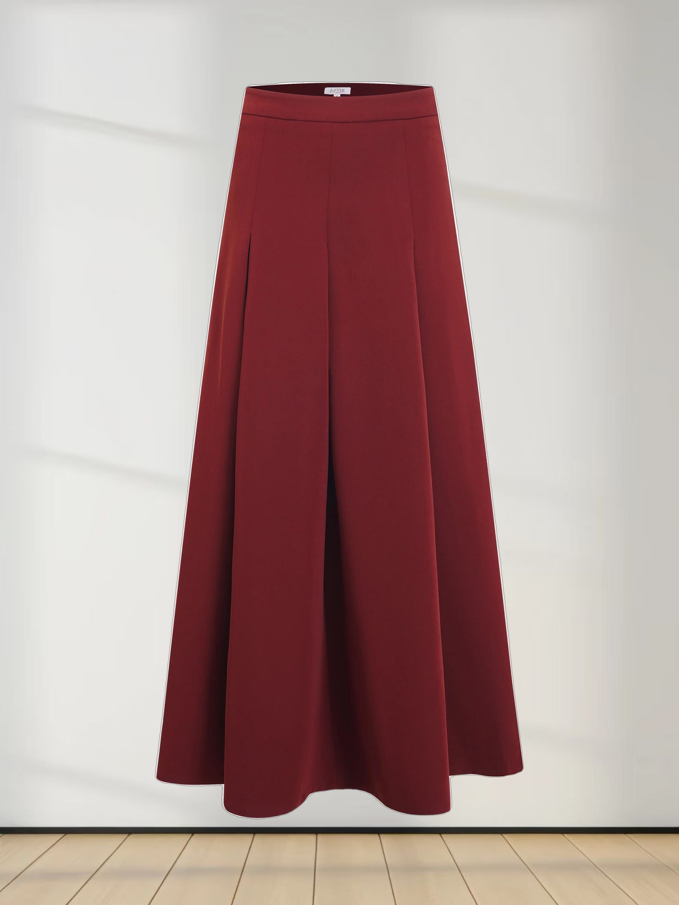 The Celina Pleat Skirt-Wine