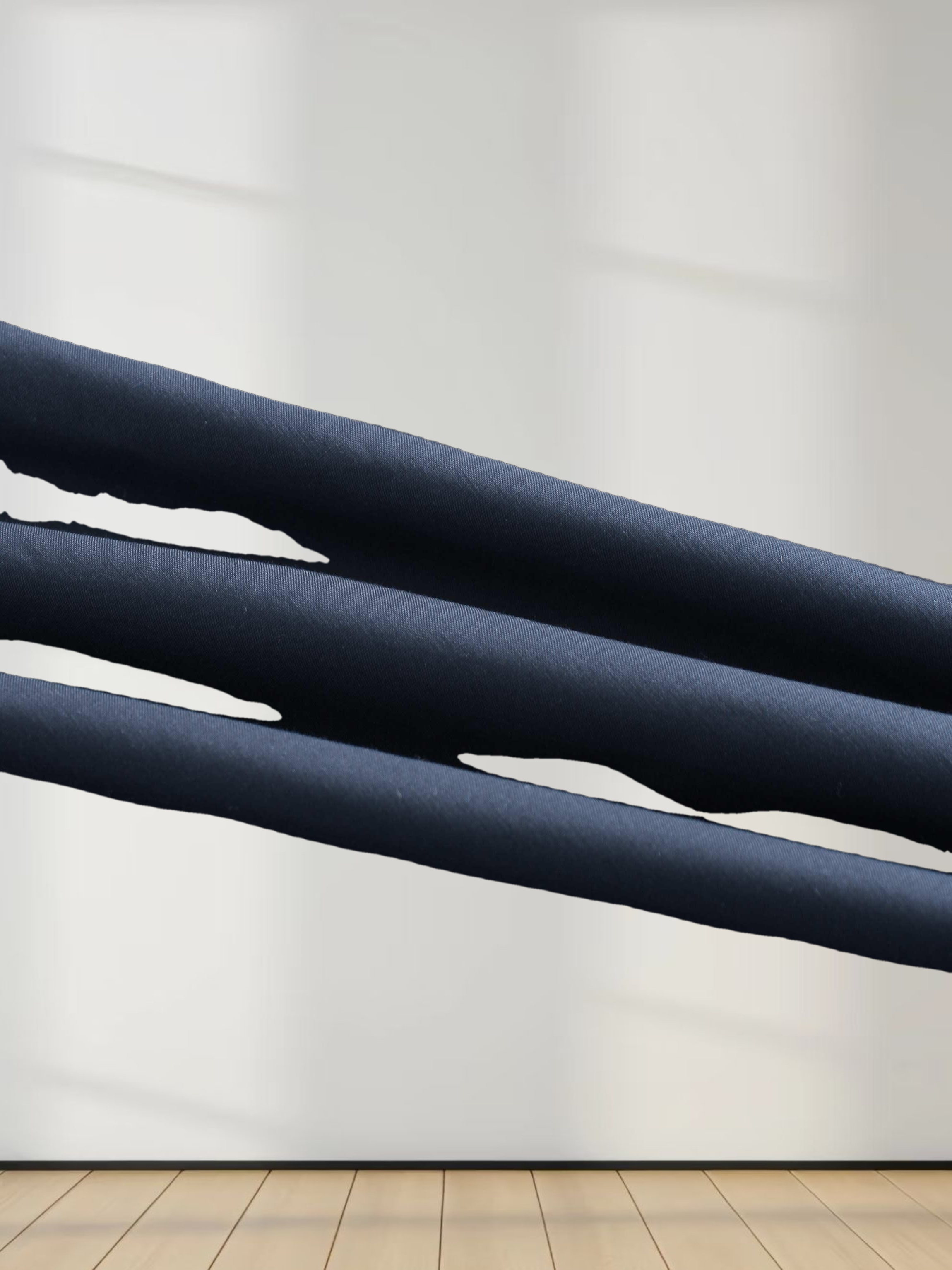 Front Zipper Cotton Circle Skirt-Navy