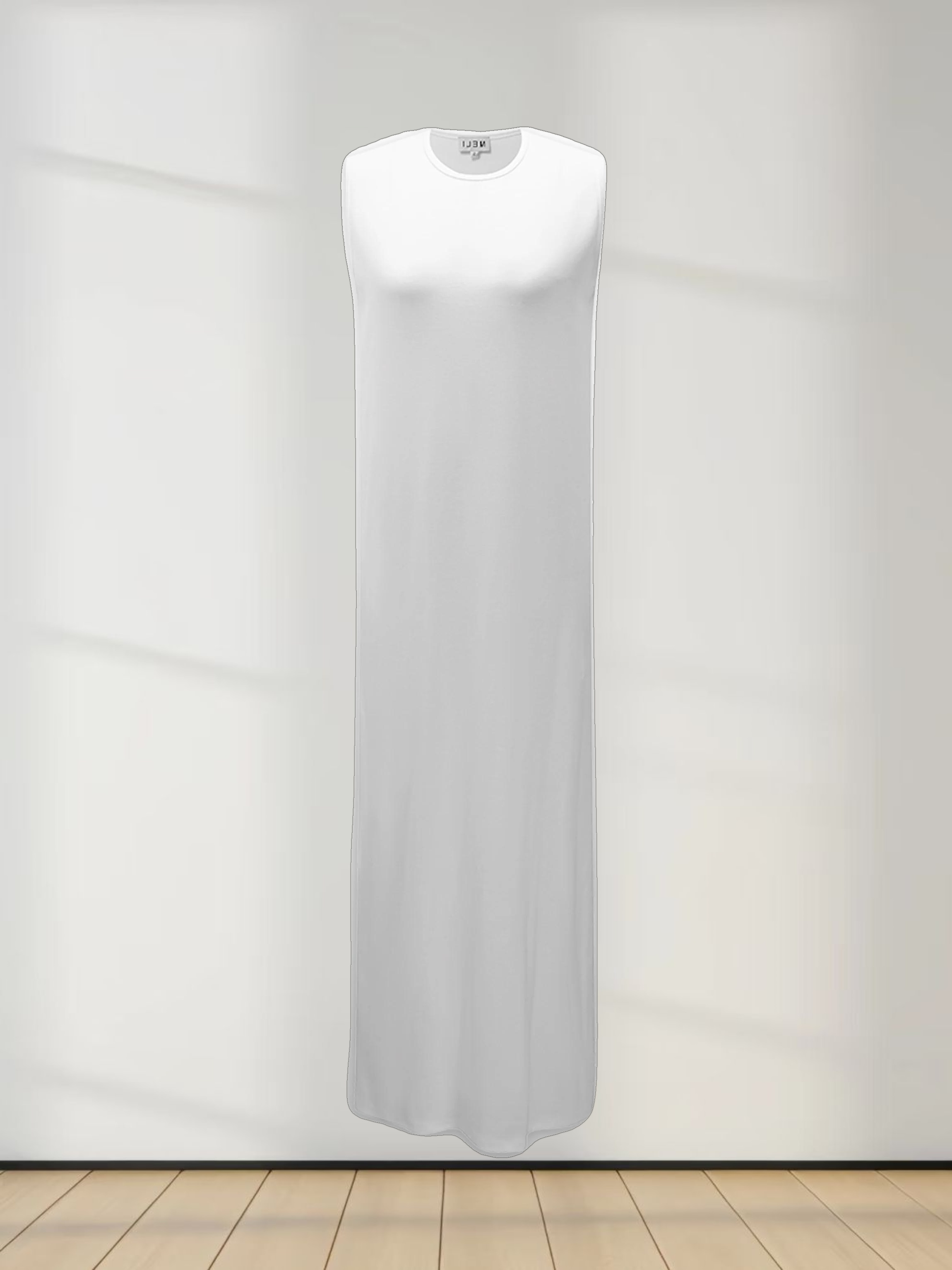 Basic T-Shirt Slip Dress-White