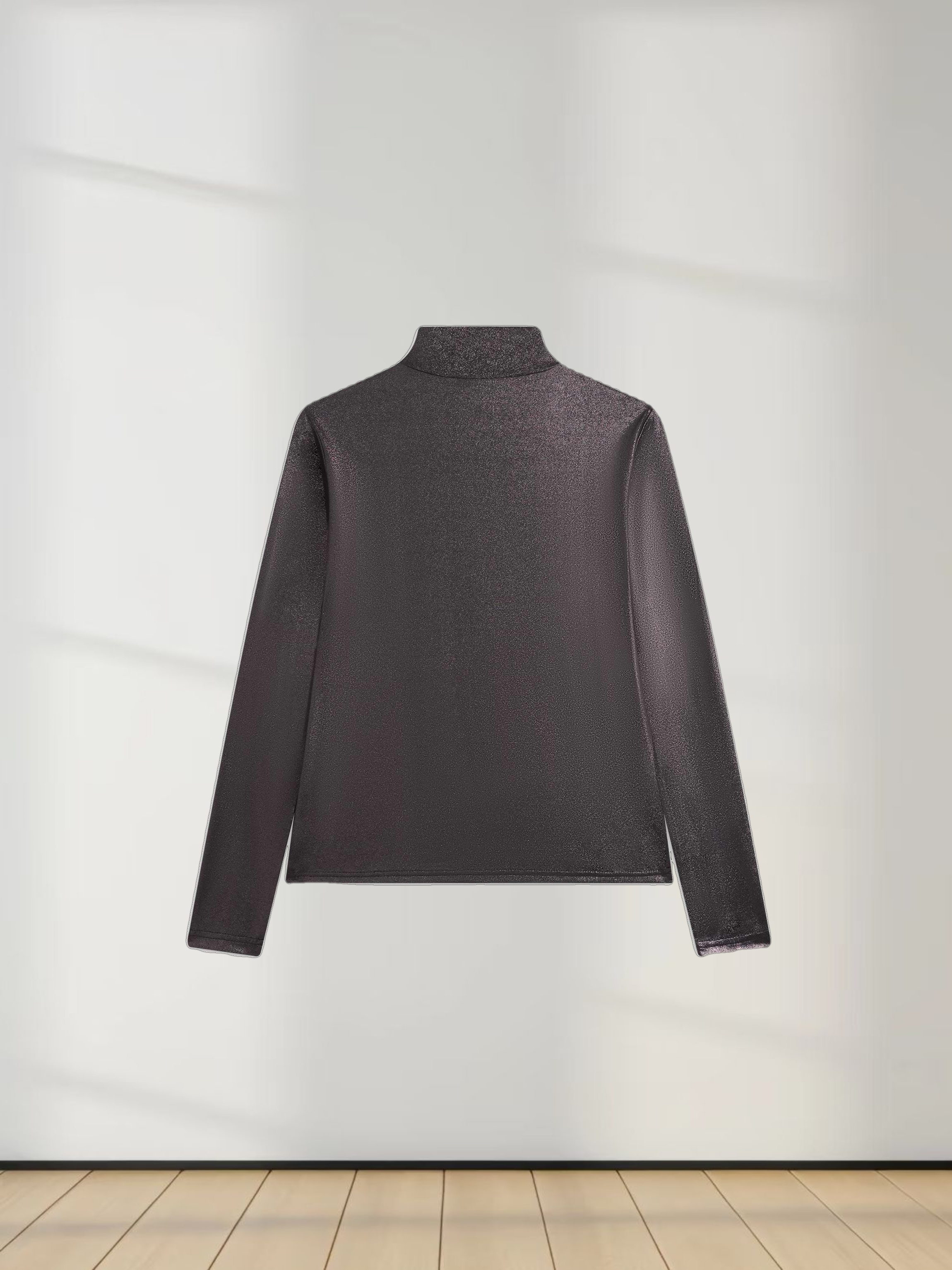 Shimmer Turtleneck-Black/Copper