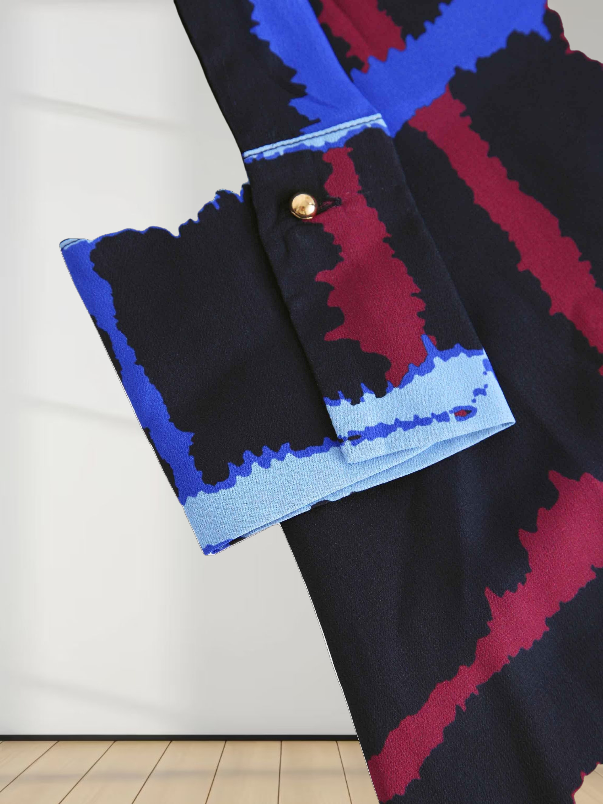 U Shape Wrap Prong Dress-Tie Dye Plaid