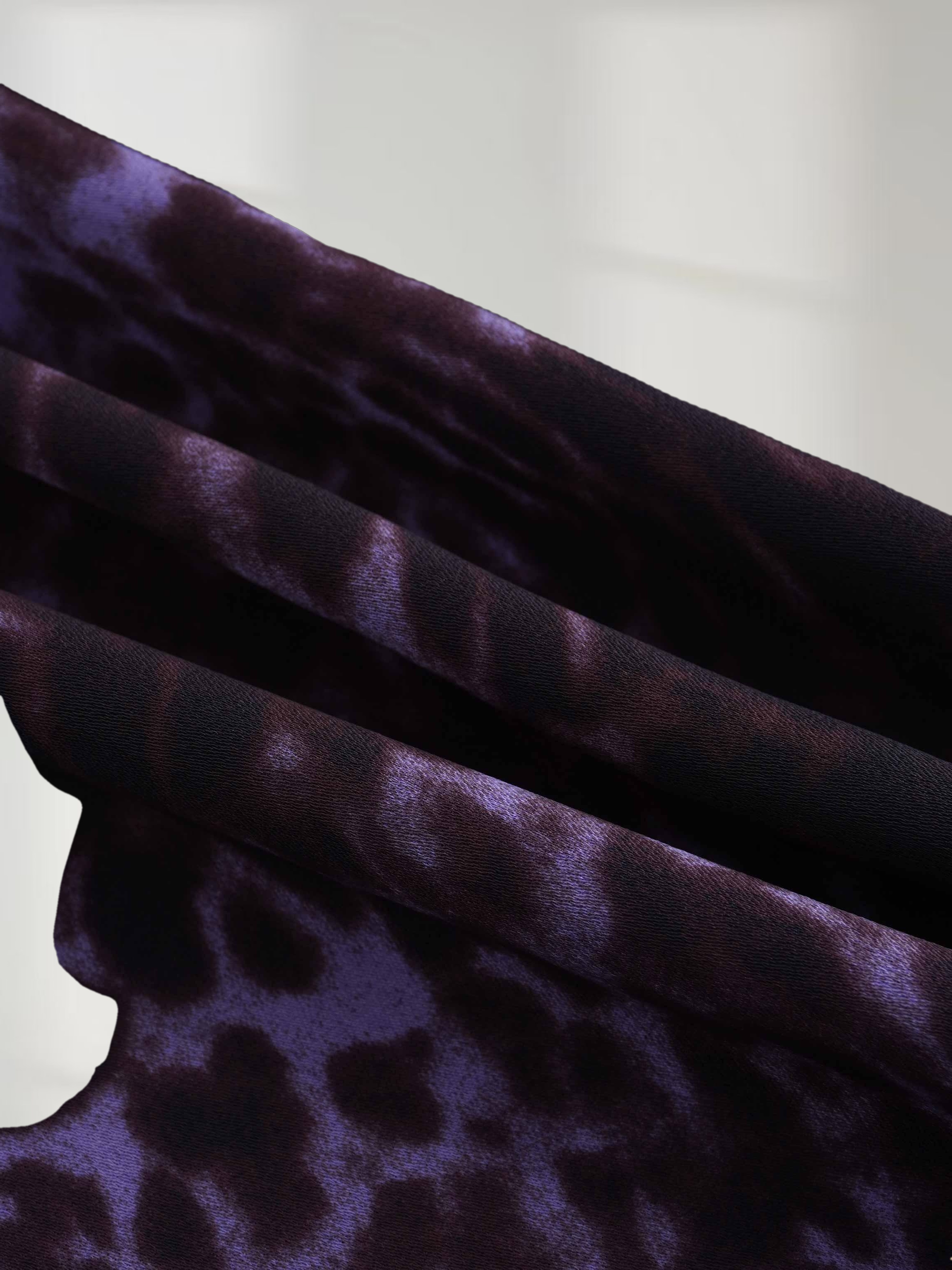 A-Line V Neck Slip Dress-Purple Pebbles