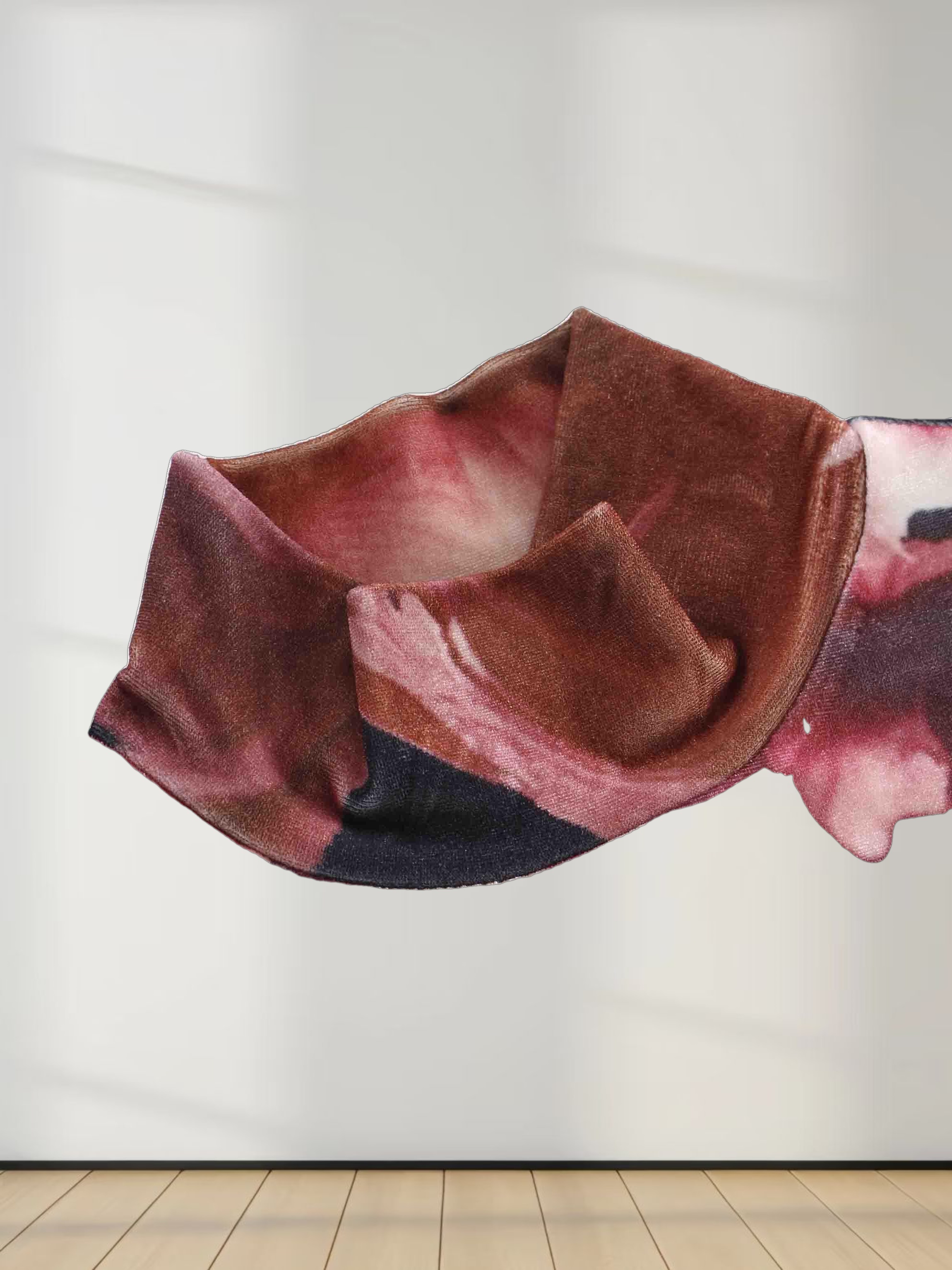 Velvet Floral Printed Turtleneck-Floral