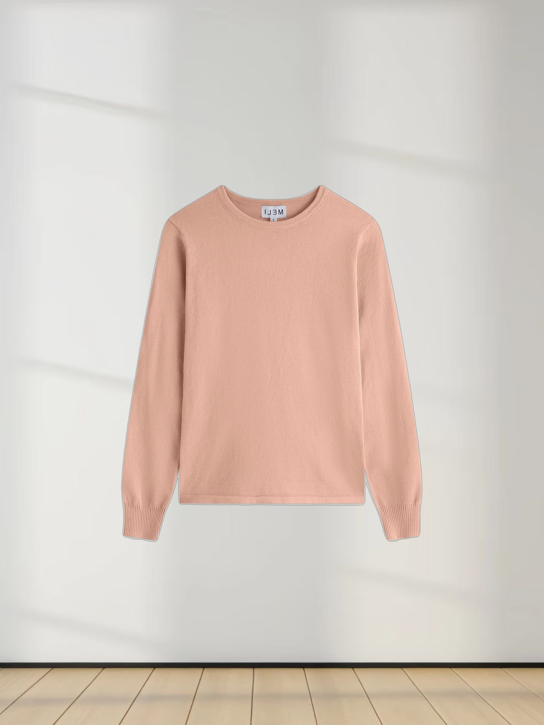 Thin Knit Crew Sweater-Peach