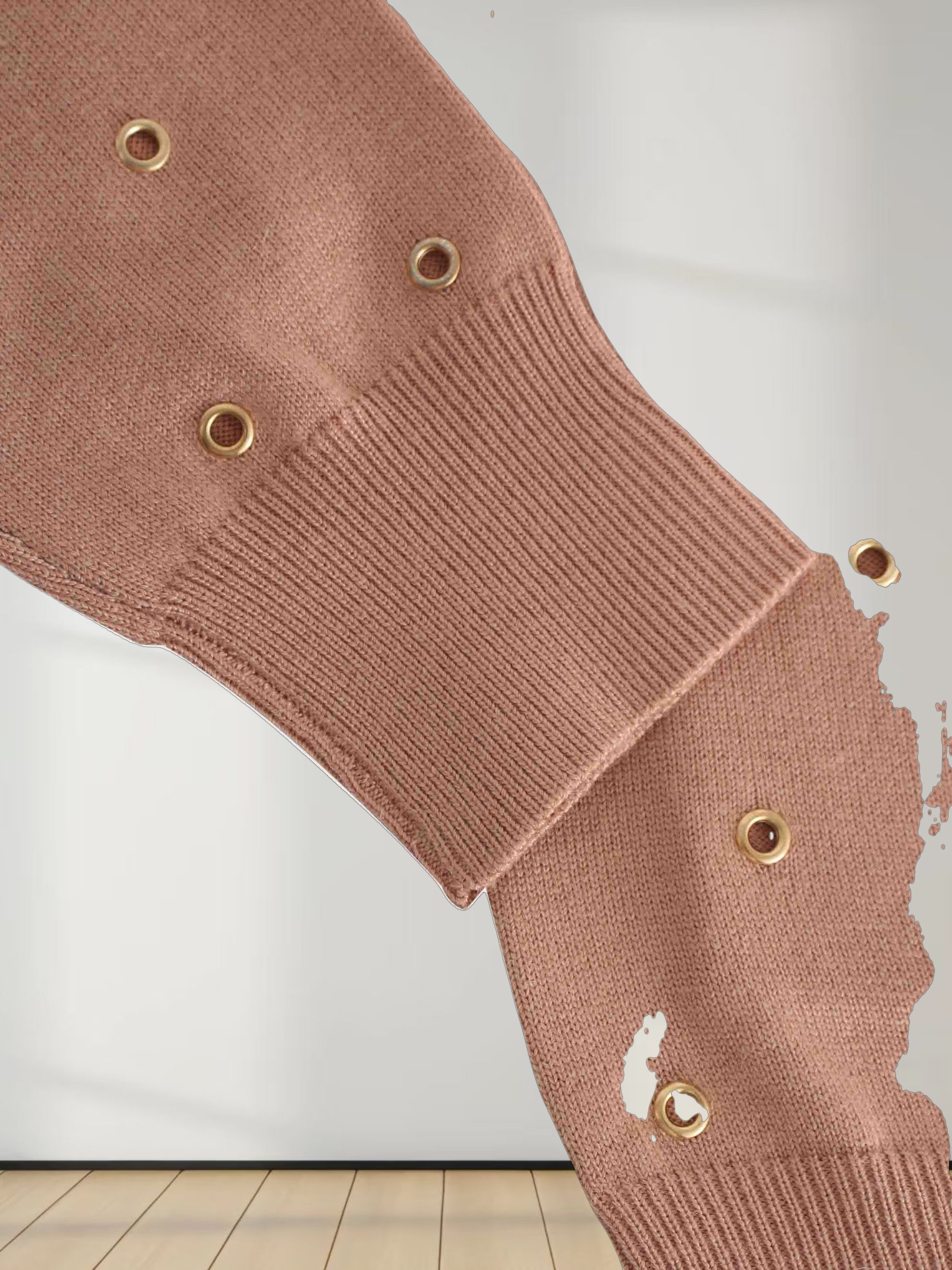Grommet Cardigan-Peach