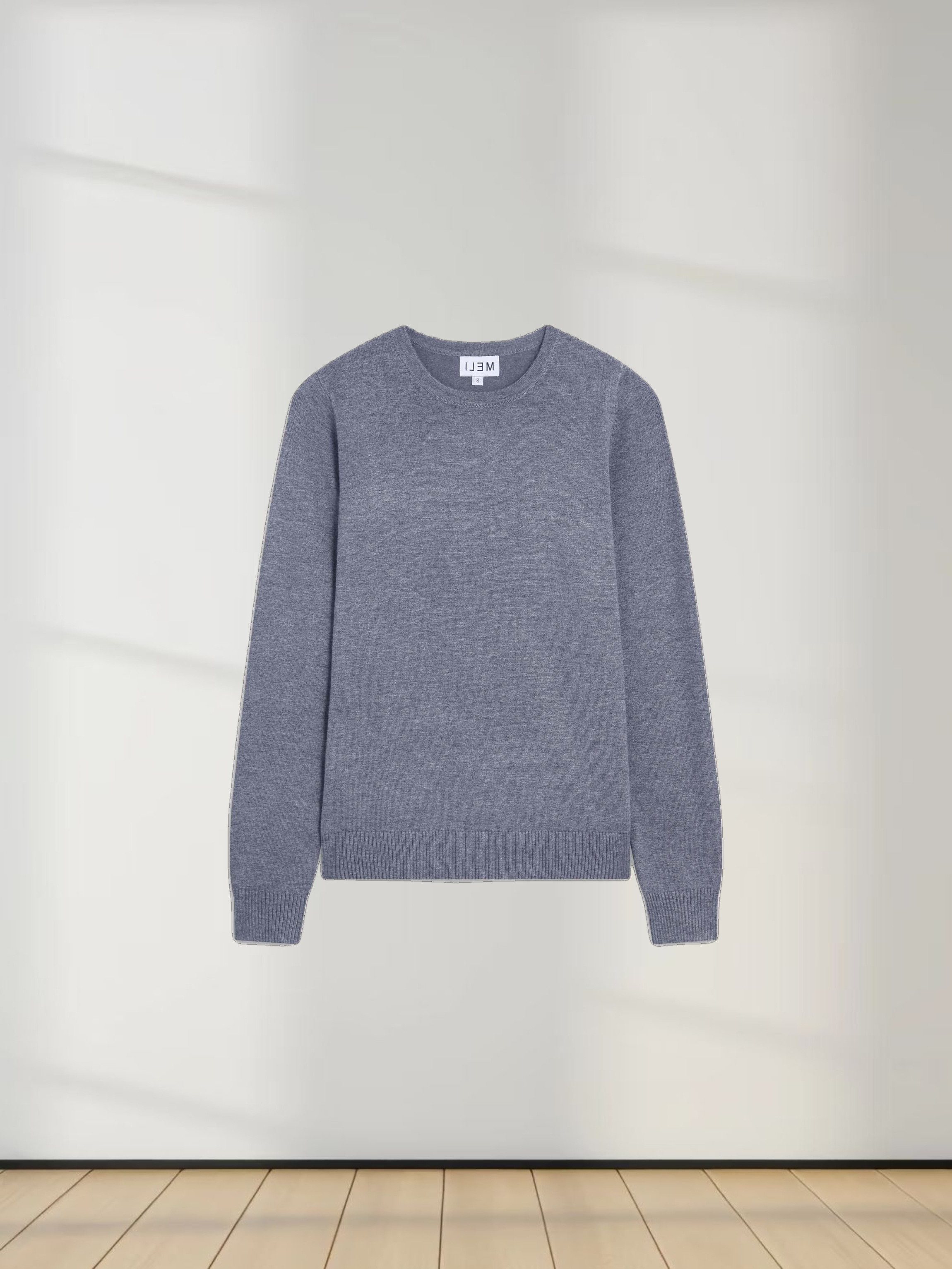 Basic Crew Sweater LS-Heathered Grey