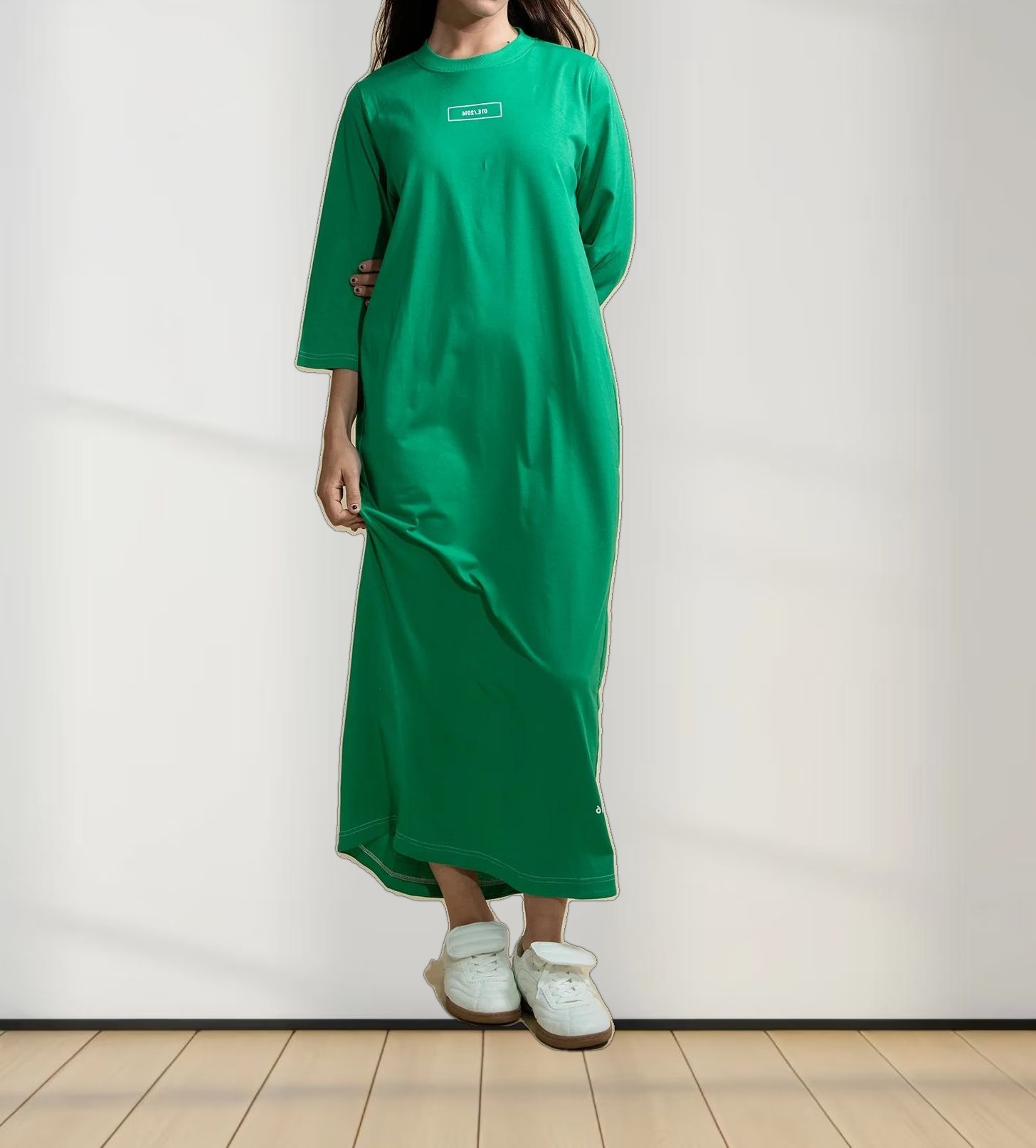 T-Shirt Maxi Dress-Kelly Green