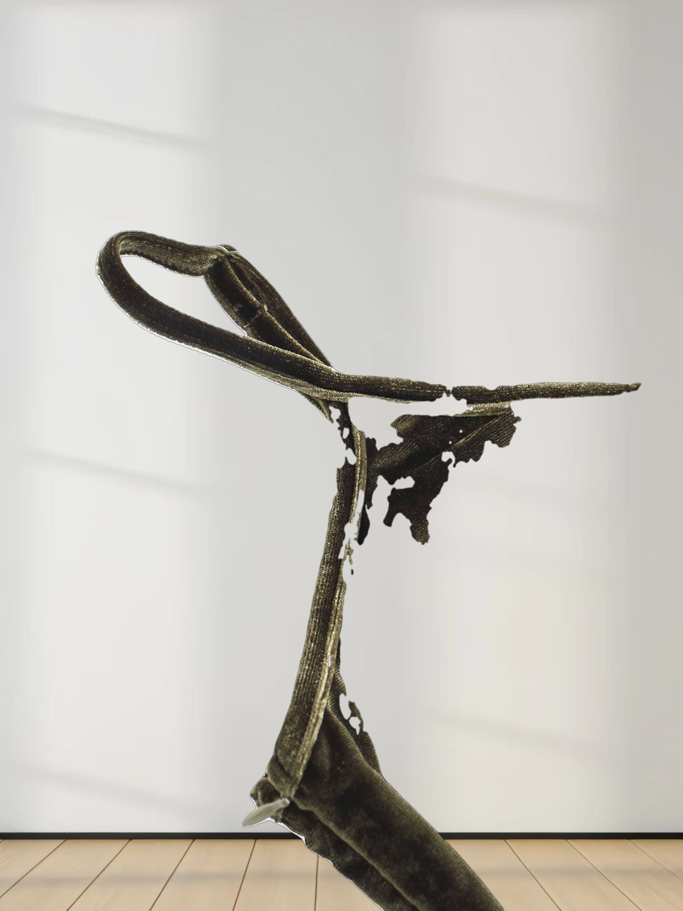 Ombre Velour Slip Dress-Green