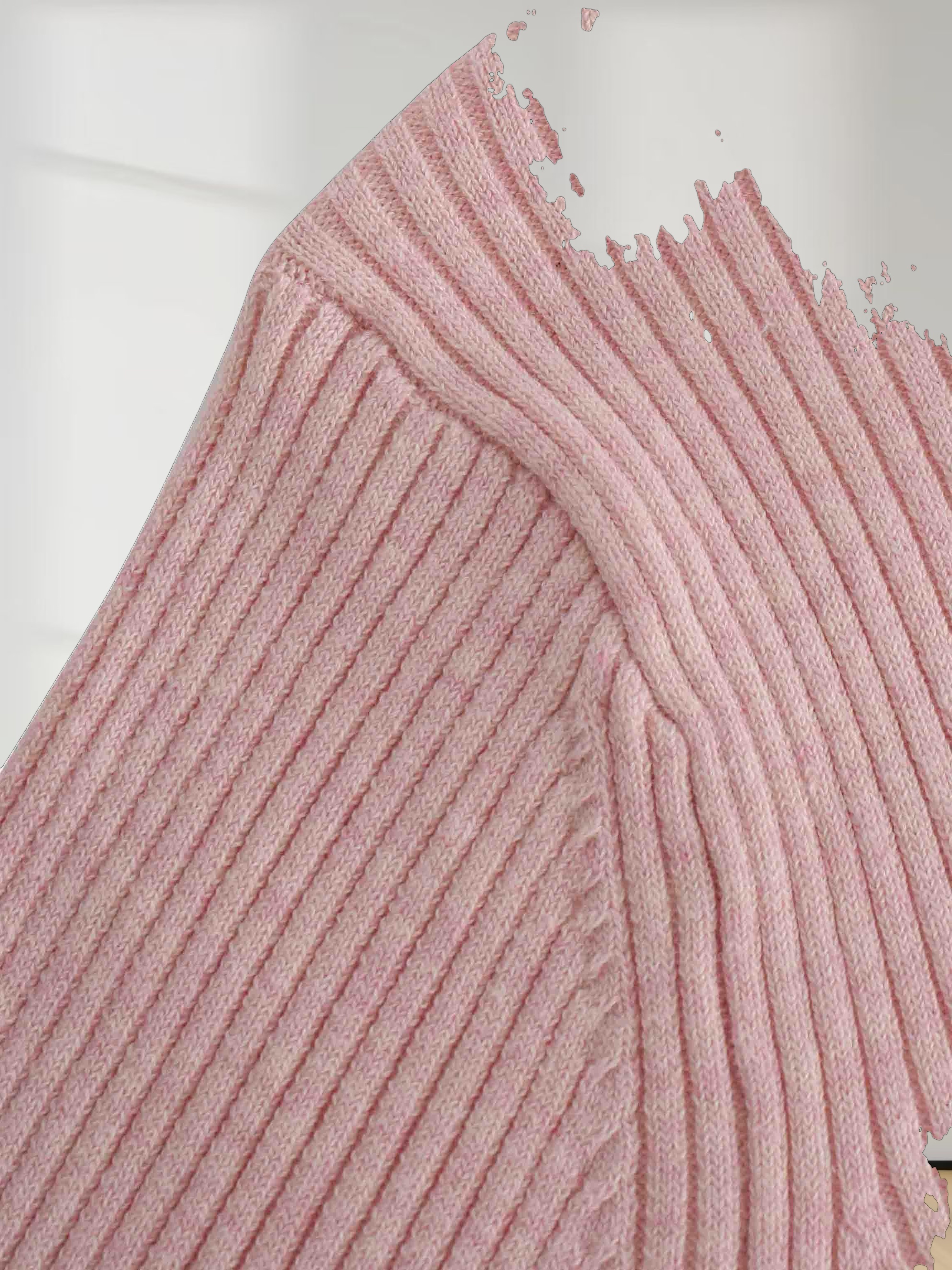 Center Design Sweater-Heathered Pink