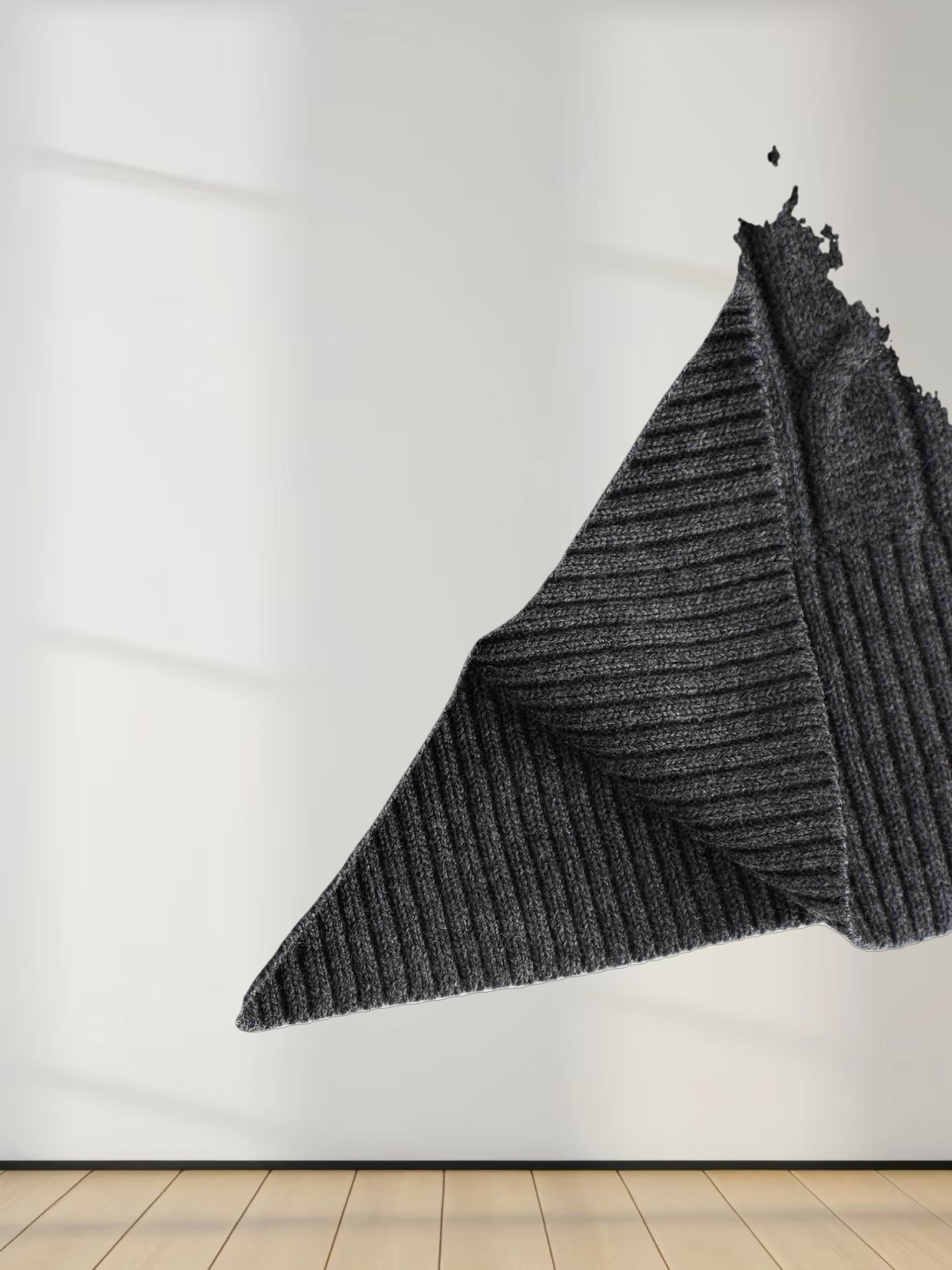Knit Cable Sweater-Charcoal Grey