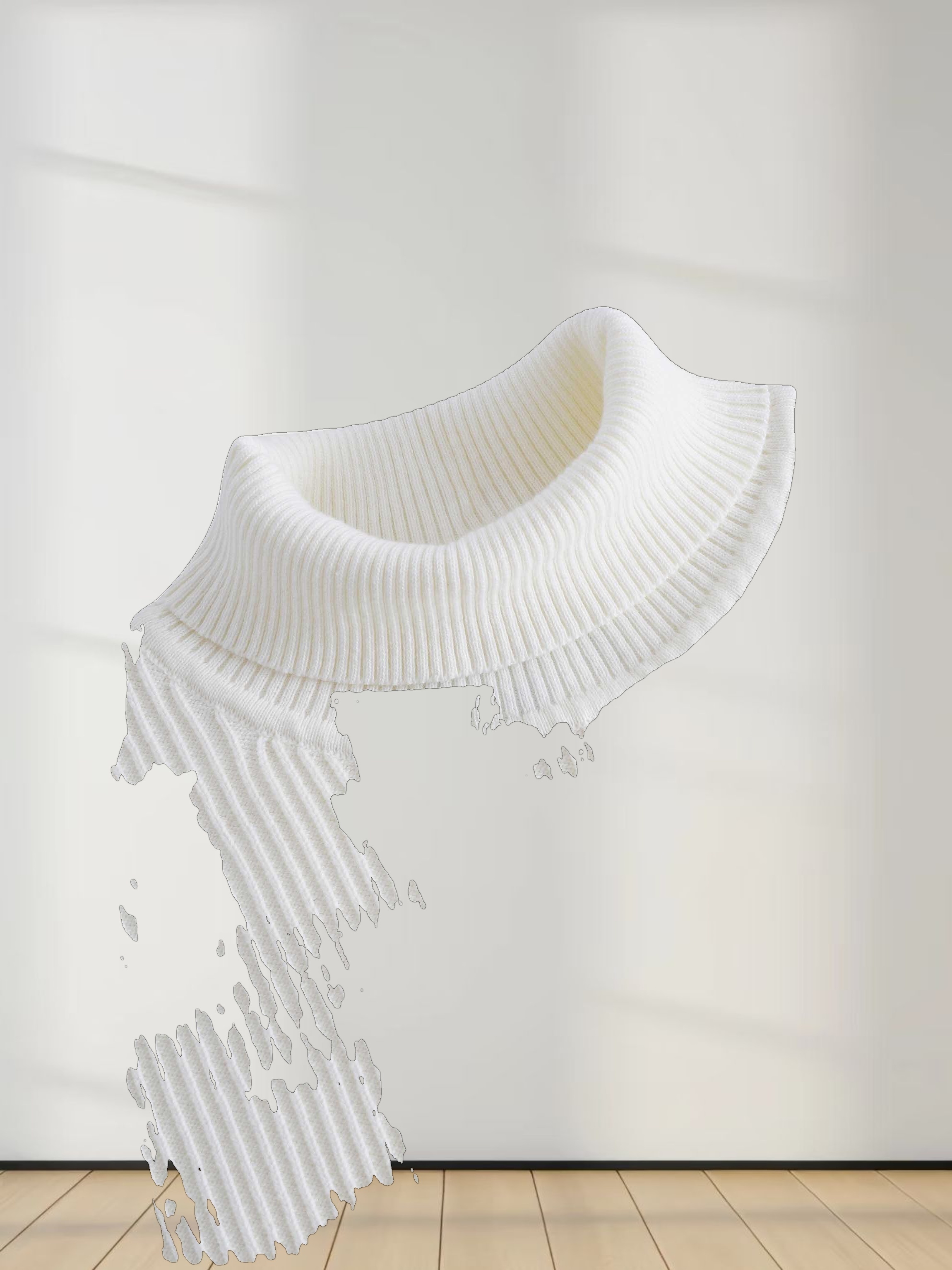 Sleeveless Ribbed Turtleneck-Ivory