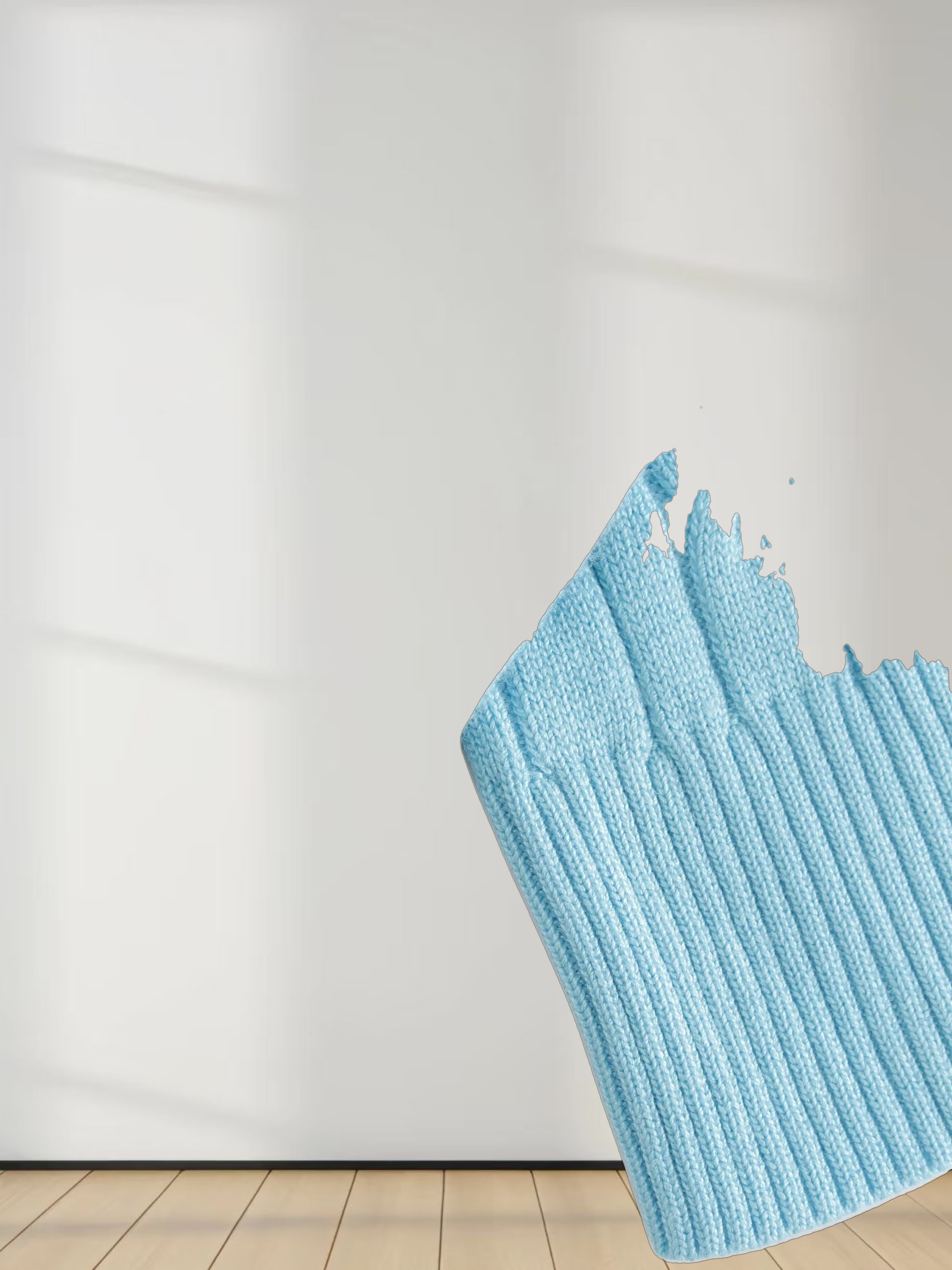 Knit Cable Sweater-Aqua Blue