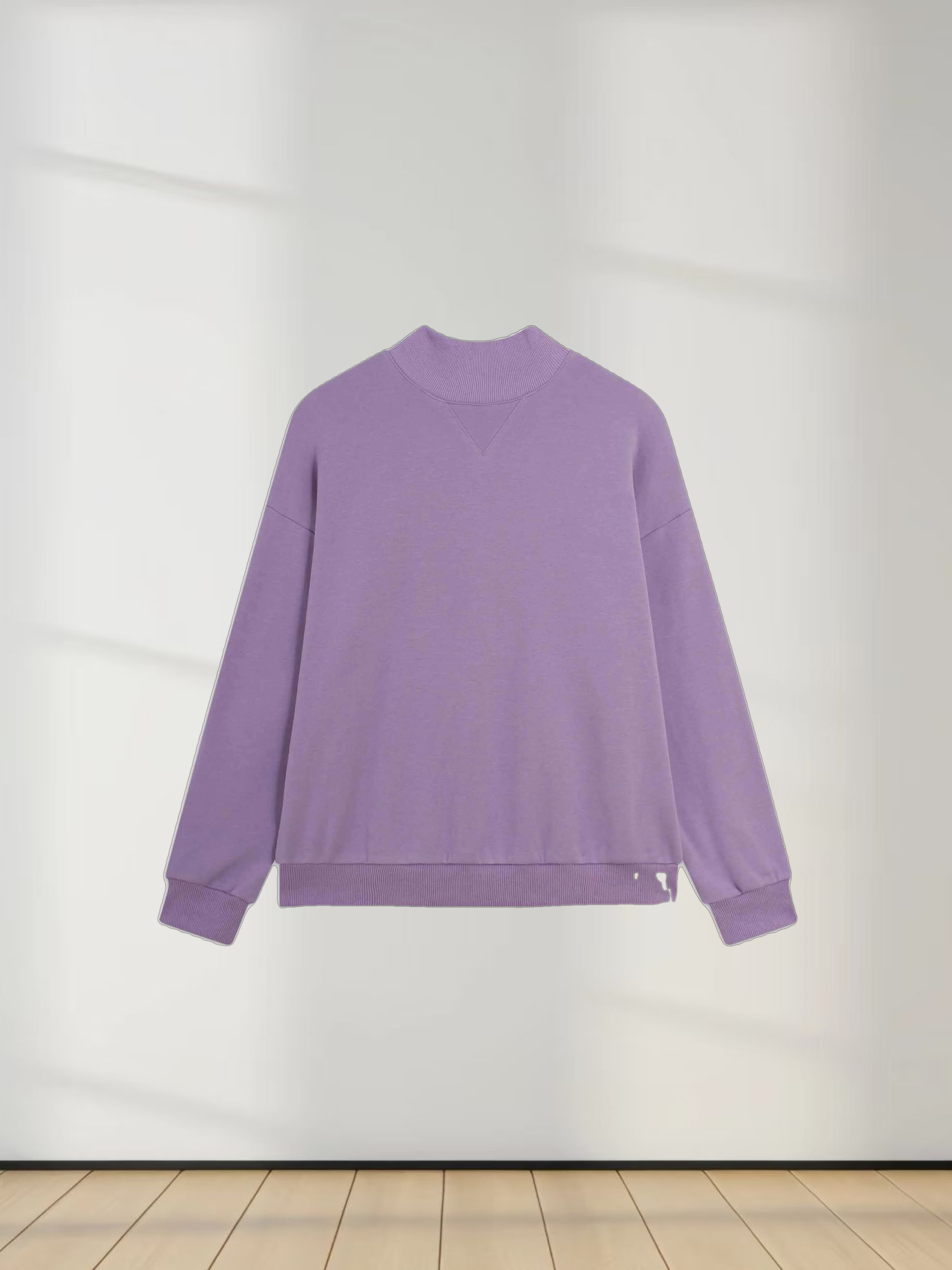 High Neck Sweatshirt-Lavender