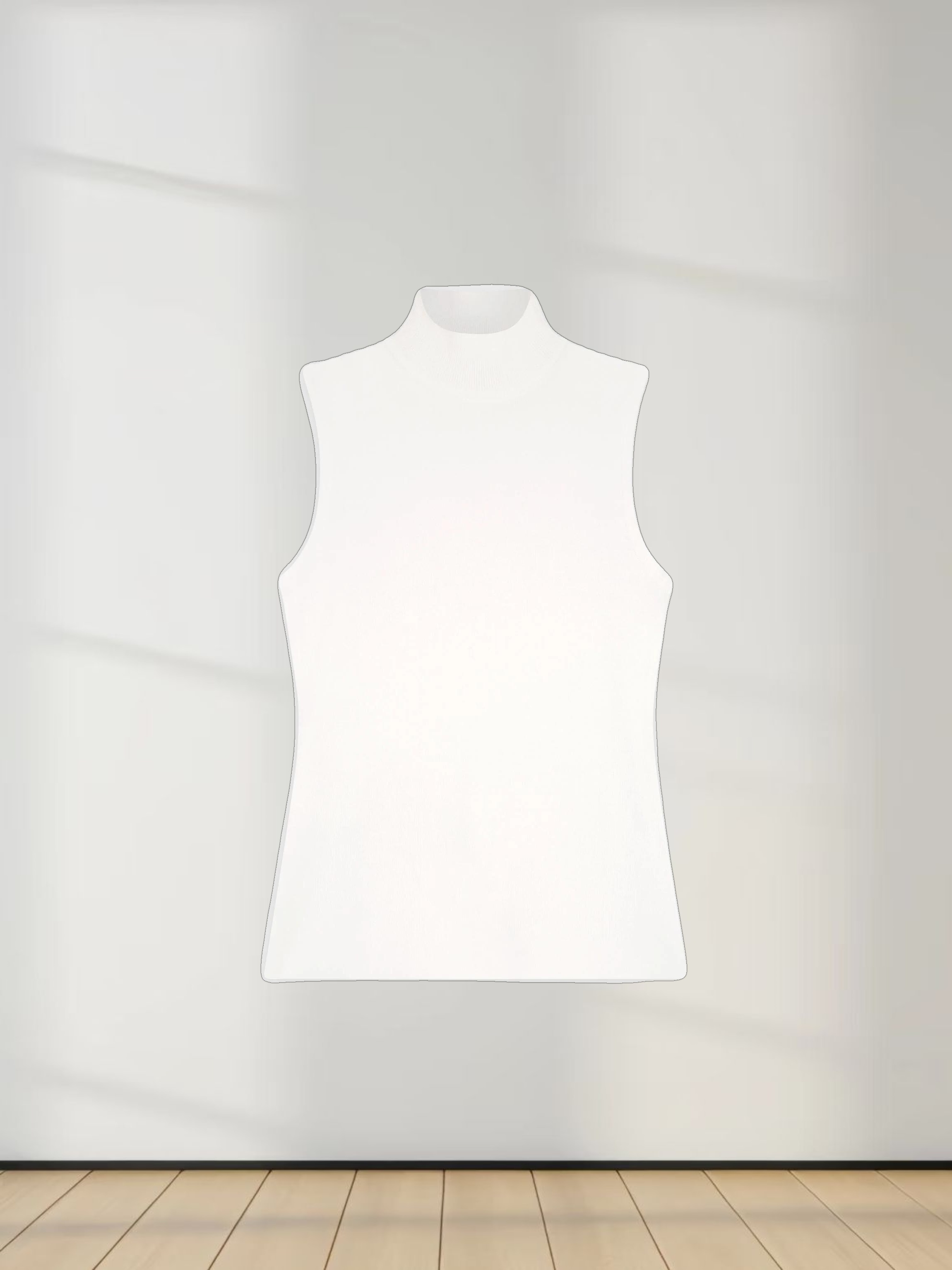 SLEEVELESS MOCK TURTLENECK-CREAM