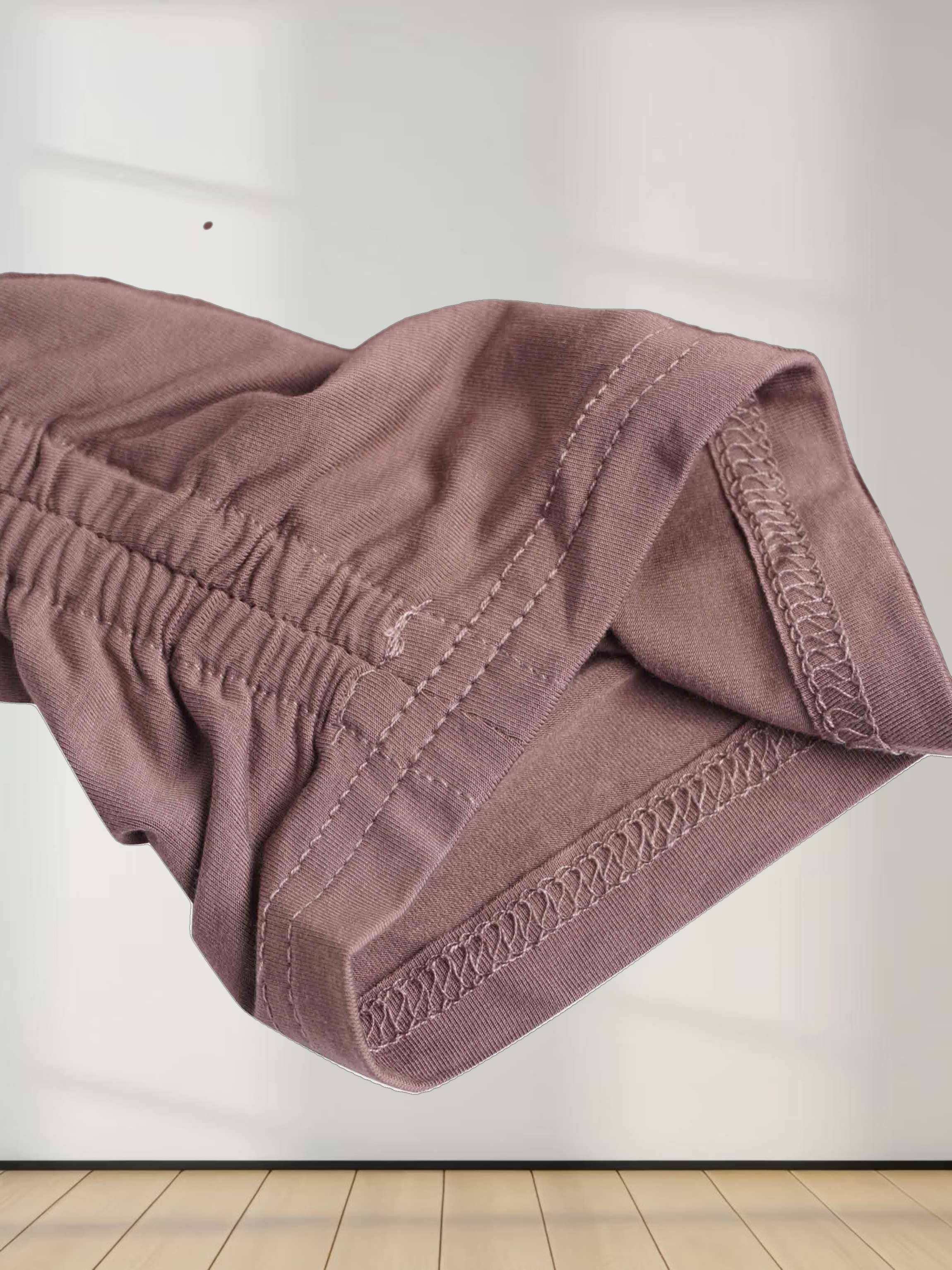 SIDE ELASTIC TEE-BROWN