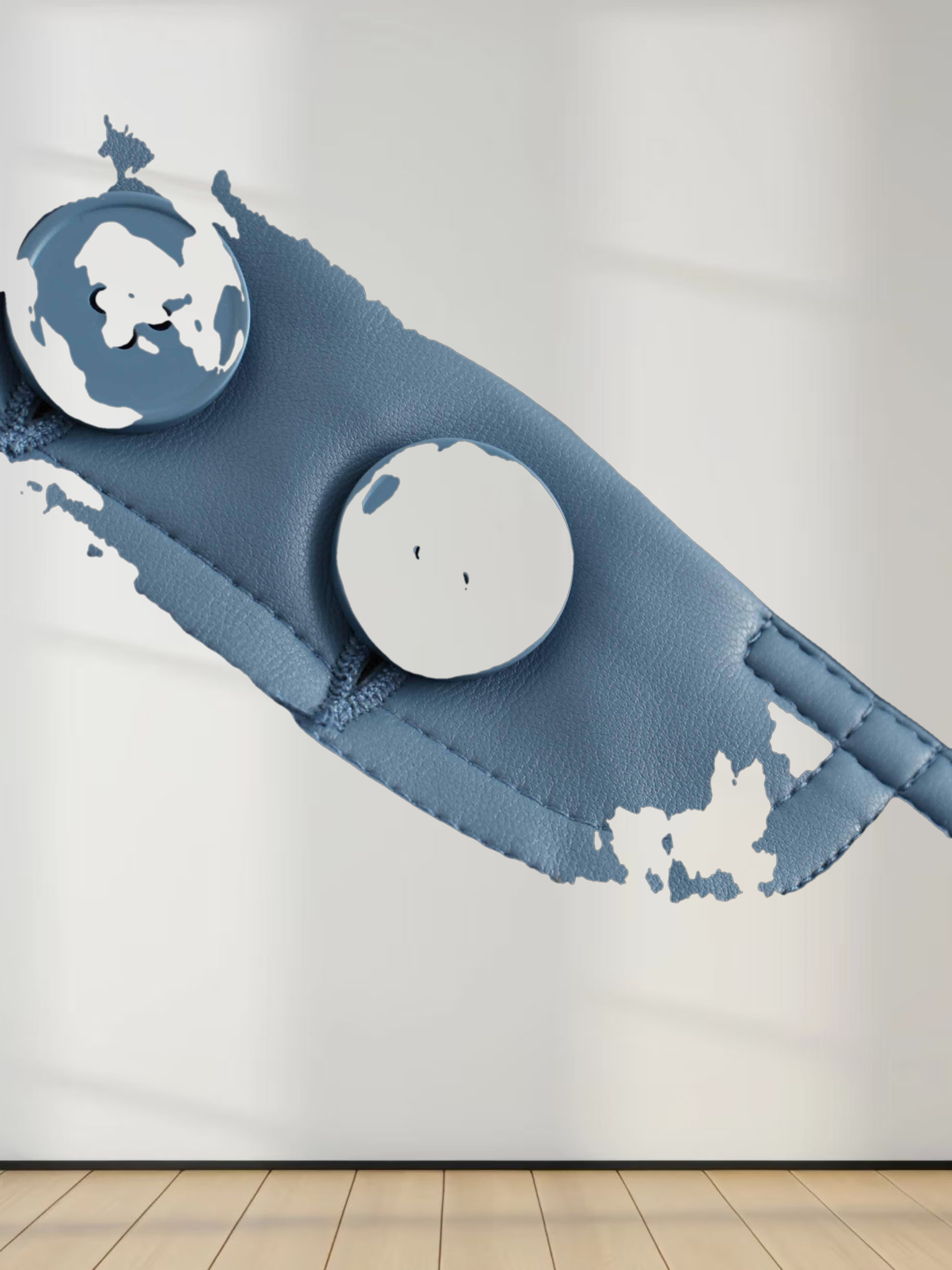 Front Pocket Straight Faux Leather Skirt-Denim Blue