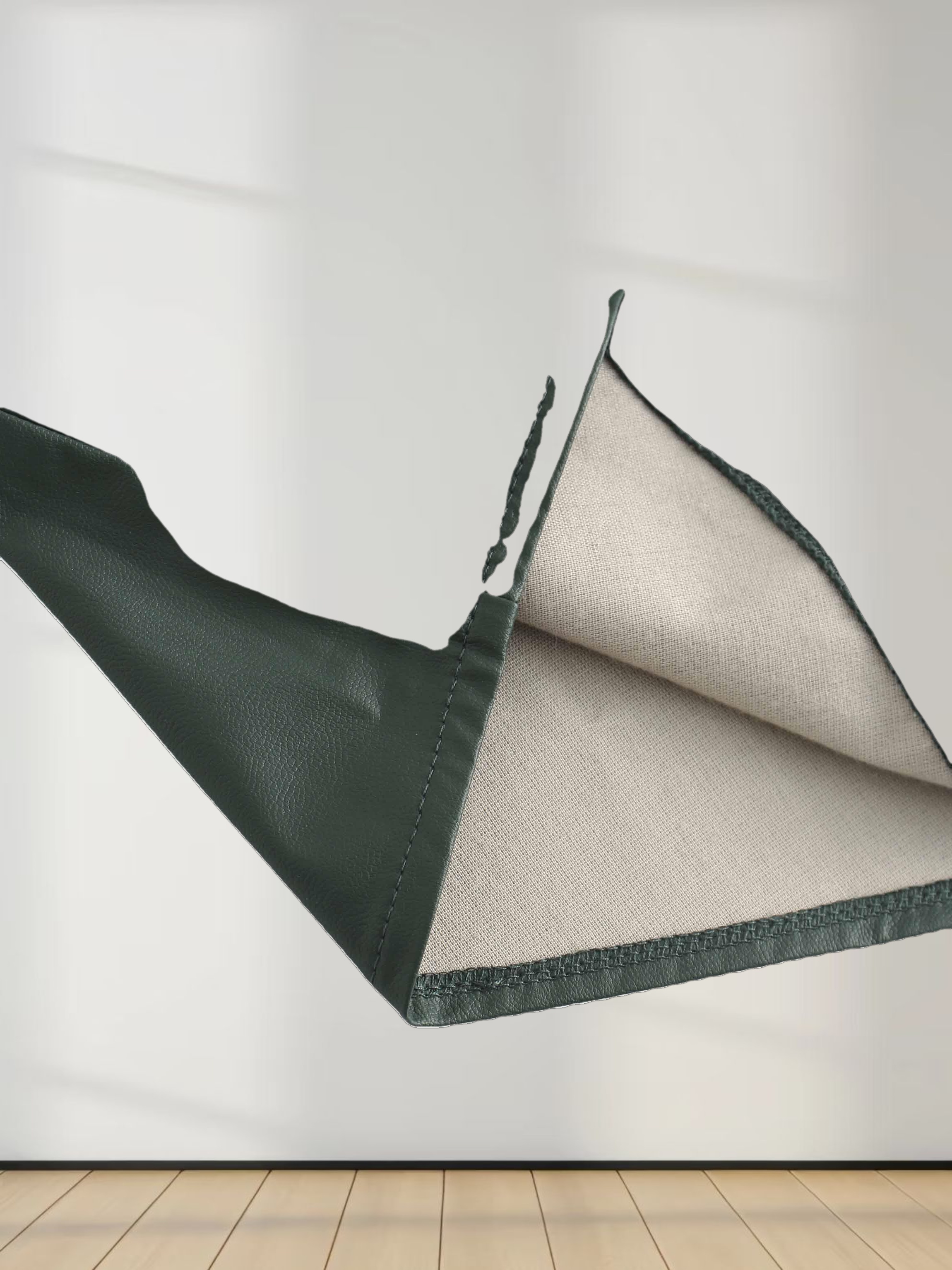 Drawstring Faux Leather Skirt-Hunter Green