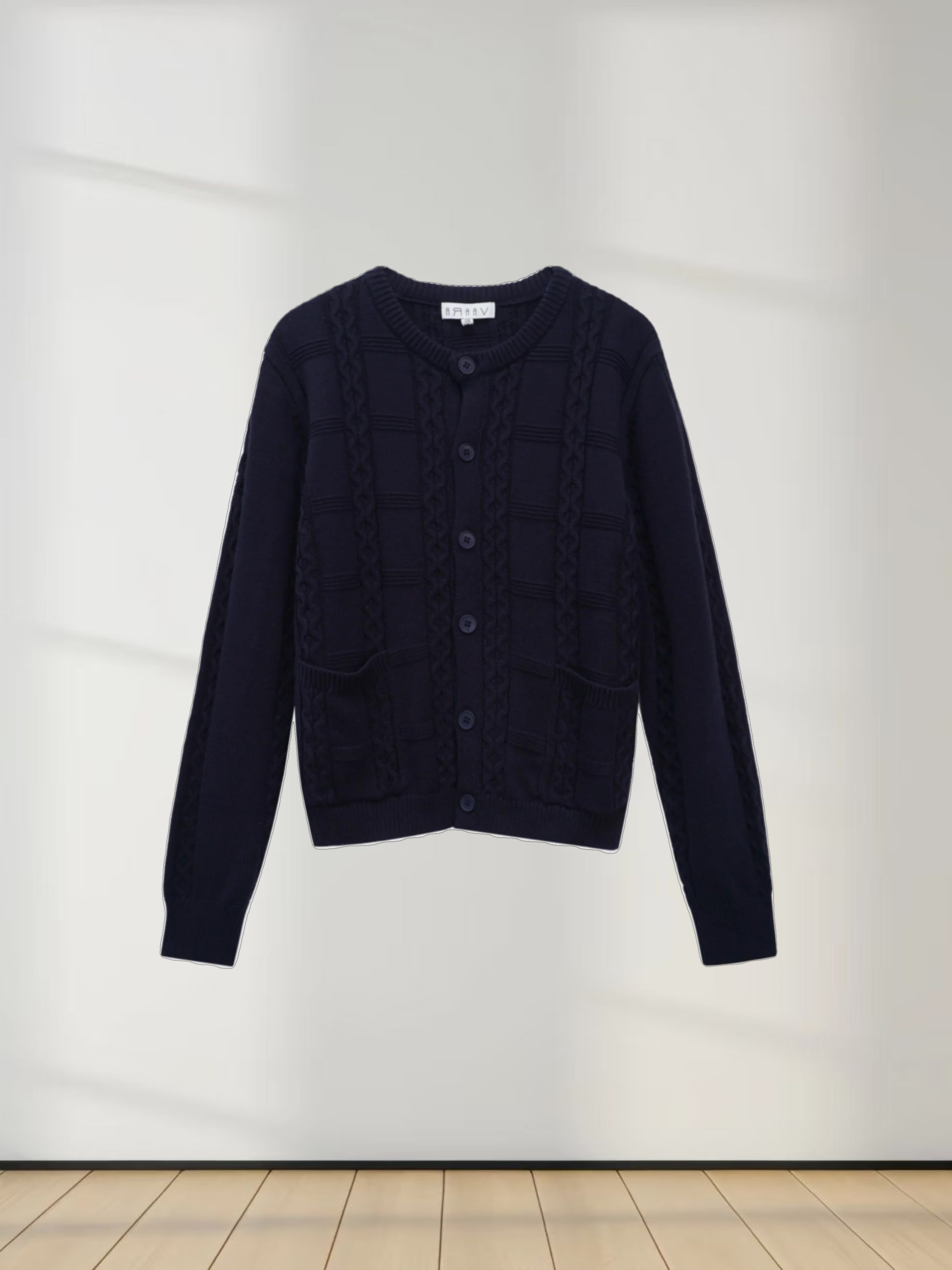 Cable Design Cardigan-Navy